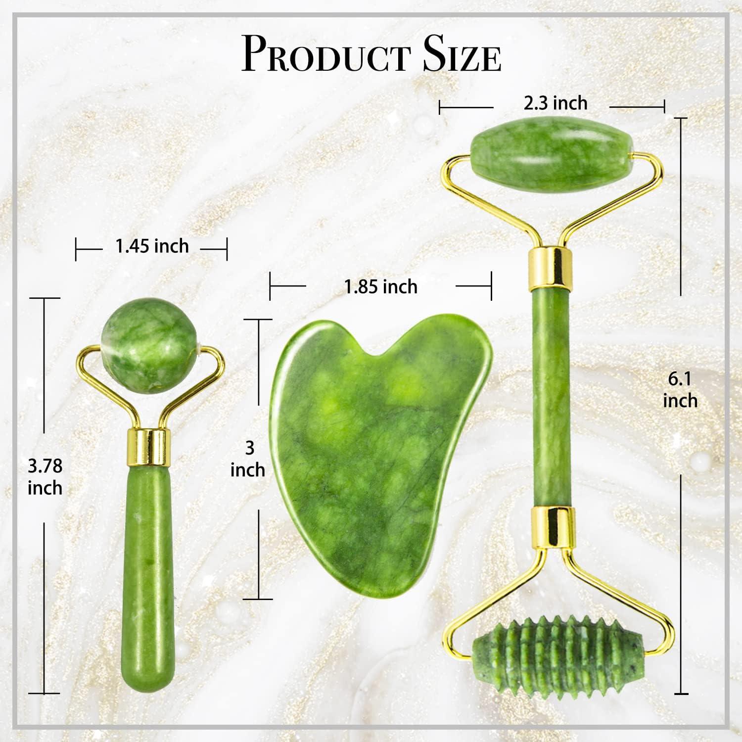Set Gua Sha y Rodillo de Jade XPECIAL 3 Piezas Facial