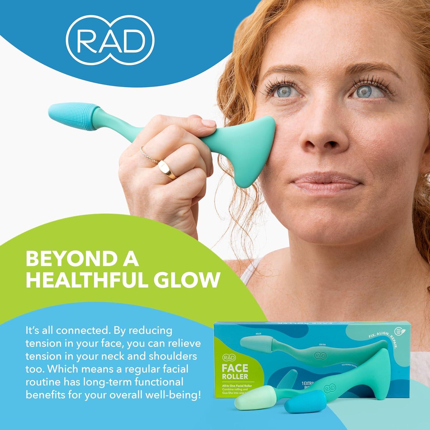 Rodillo Facial RAD Jade 2-en-1 y Gua Sha Silicona