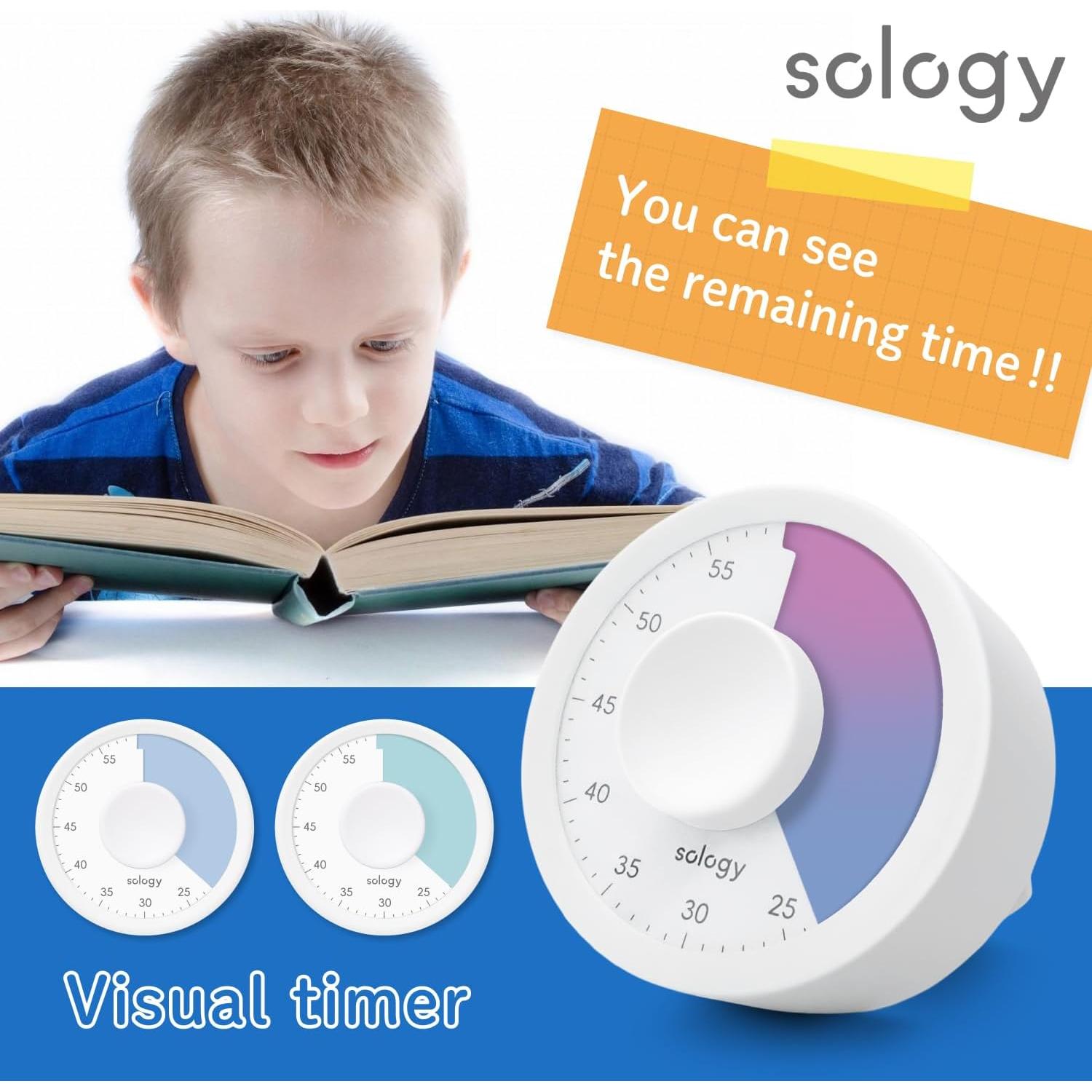 Temporizador Visual Redondo Sology Mirai Azul 60 Min