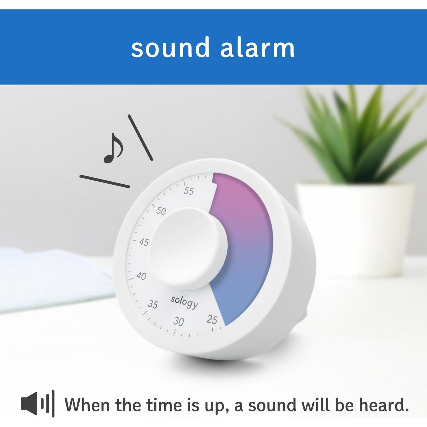 Temporizador Visual Redondo Sology Mirai Azul 60 Min