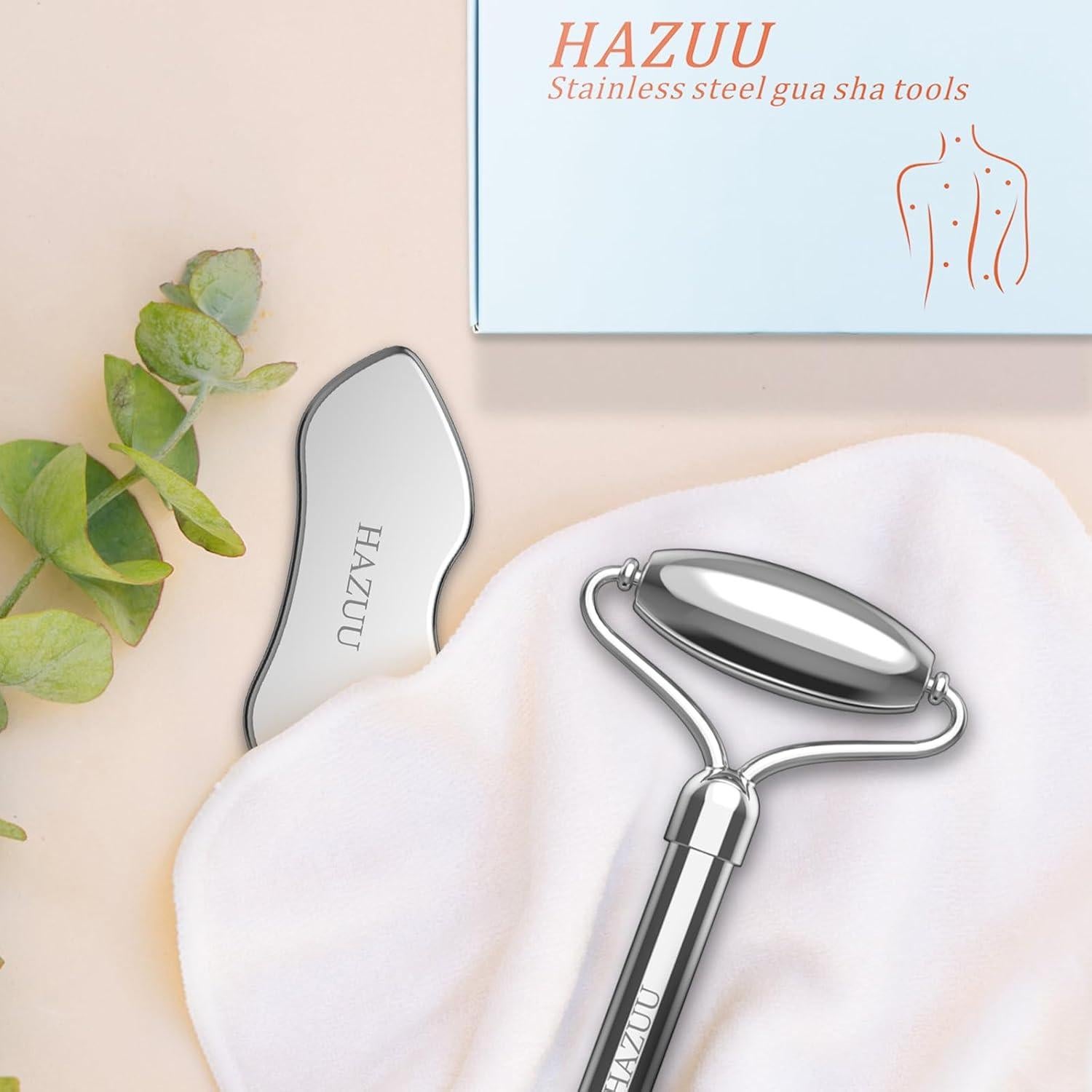 Rodillo Gua Sha HAZUU Acero Inoxidable Antienvejecimiento