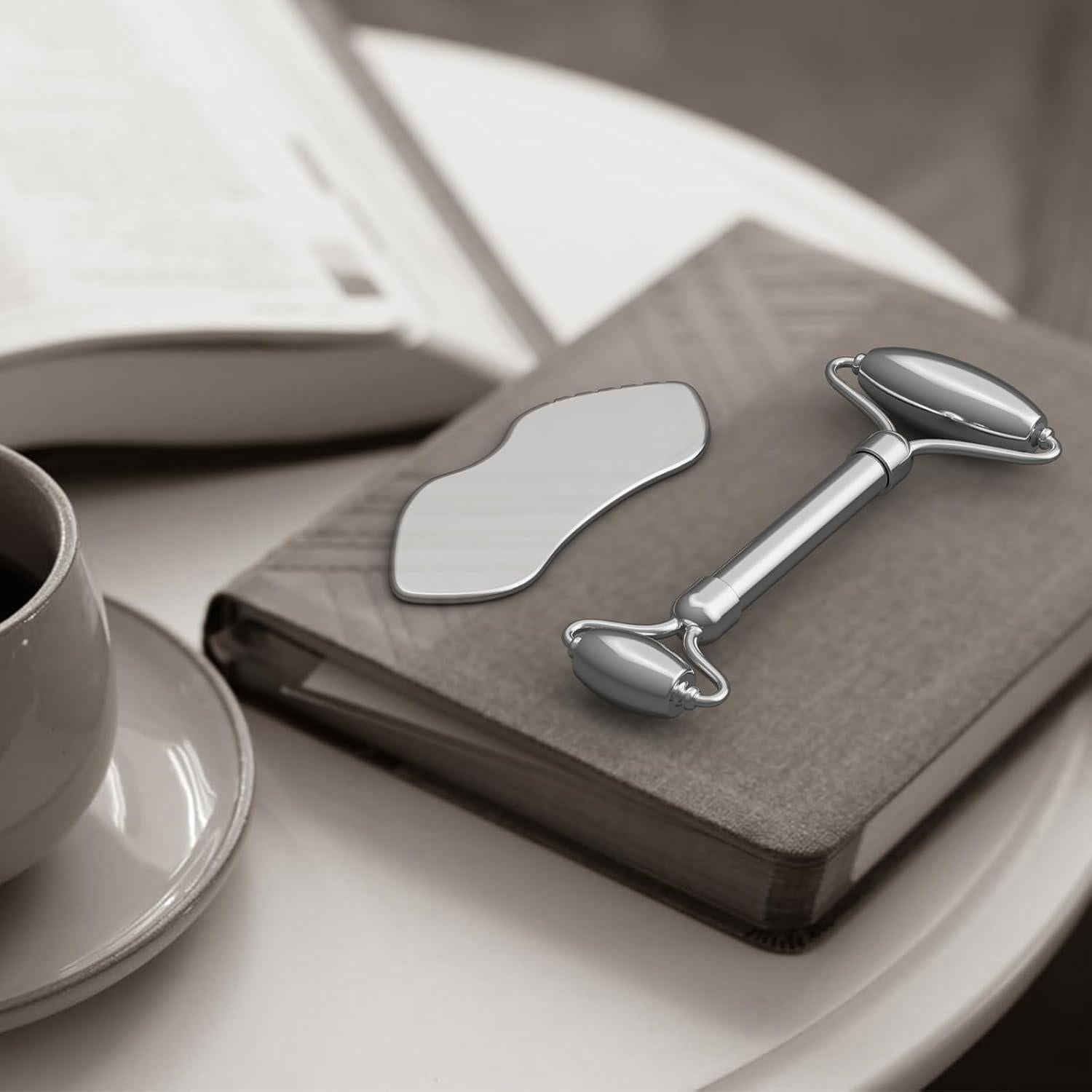 Rodillo Gua Sha HAZUU Acero Inoxidable Antienvejecimiento