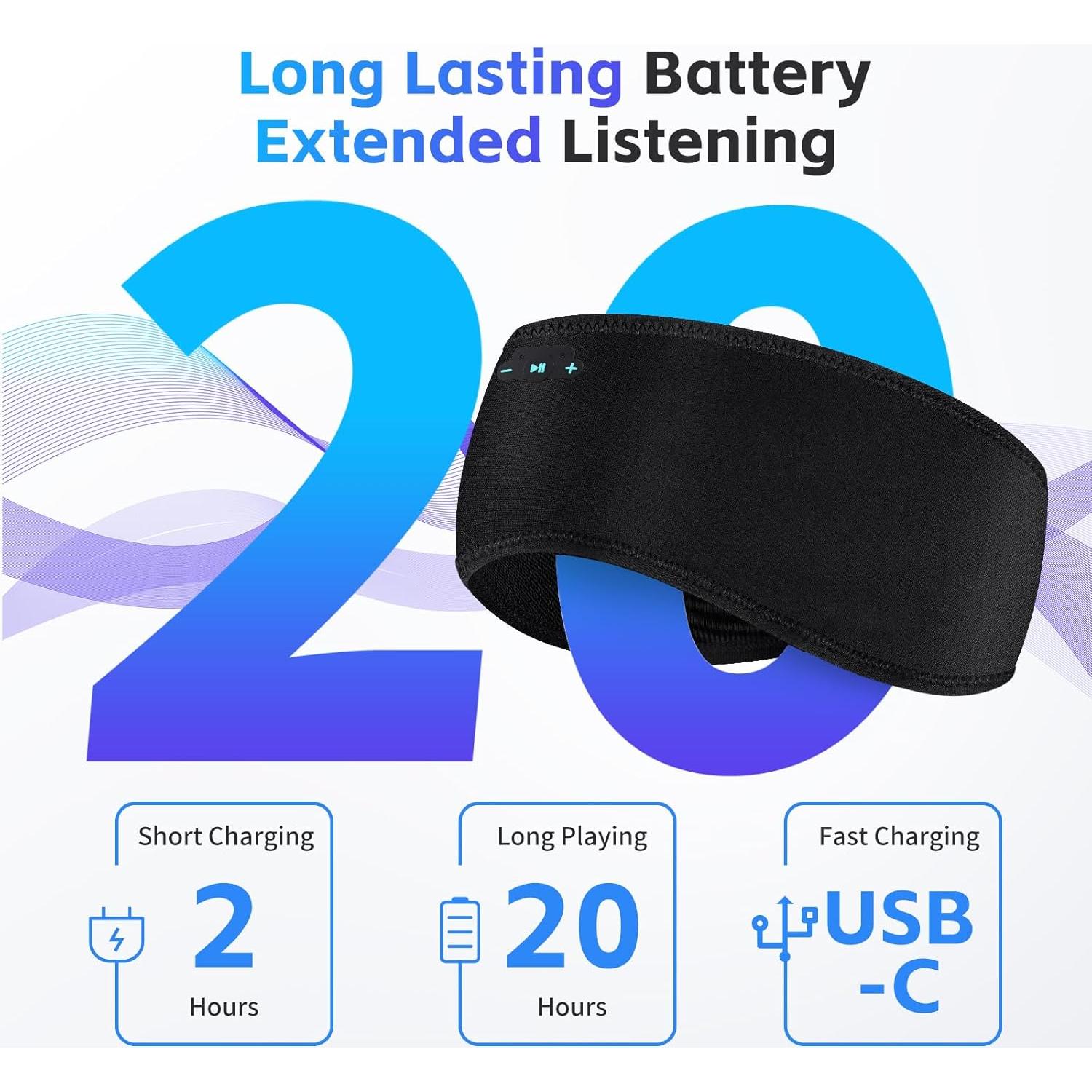 Auriculares para Dormir Bluetooth 6.0 Veeniitosr OLIVER 20h