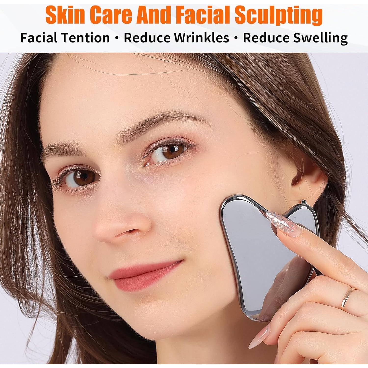Masajeador Facial InfiniteRelax Gua Sha 2 Piezas Metal
