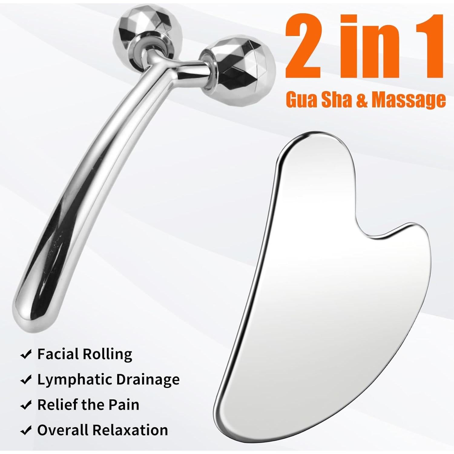 Masajeador Facial InfiniteRelax Gua Sha 2 Piezas Metal