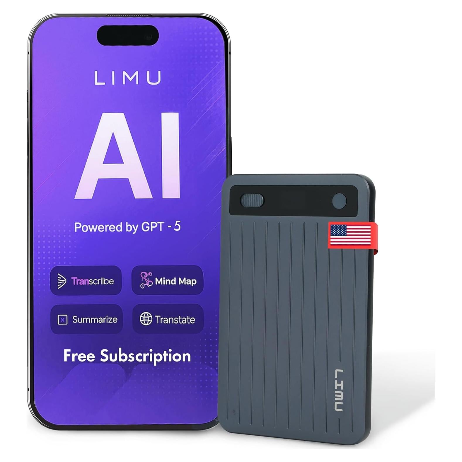 Grabadora de Voz LIMU AI Pro Max - 60h Batería, 64GB