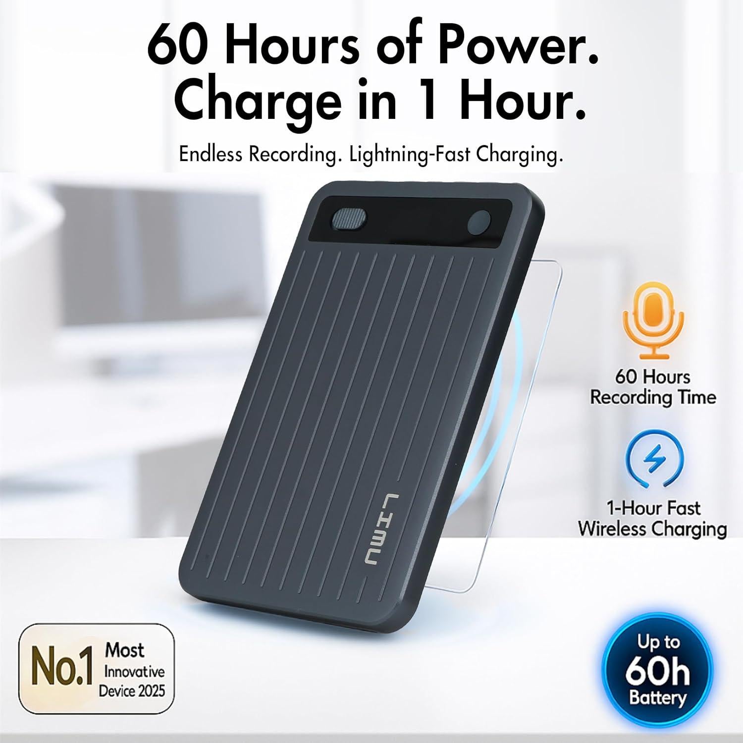 Grabadora de Voz LIMU AI Pro Max - 60h Batería, 64GB