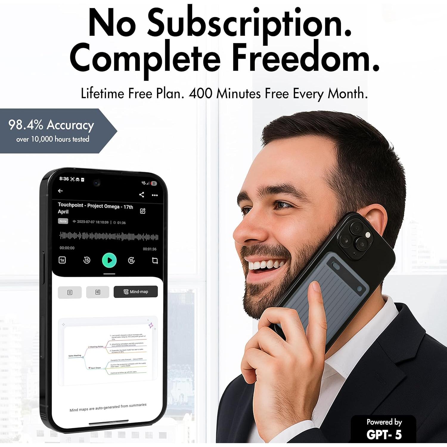 Grabadora de Voz LIMU AI Pro Max - 60h Batería, 64GB