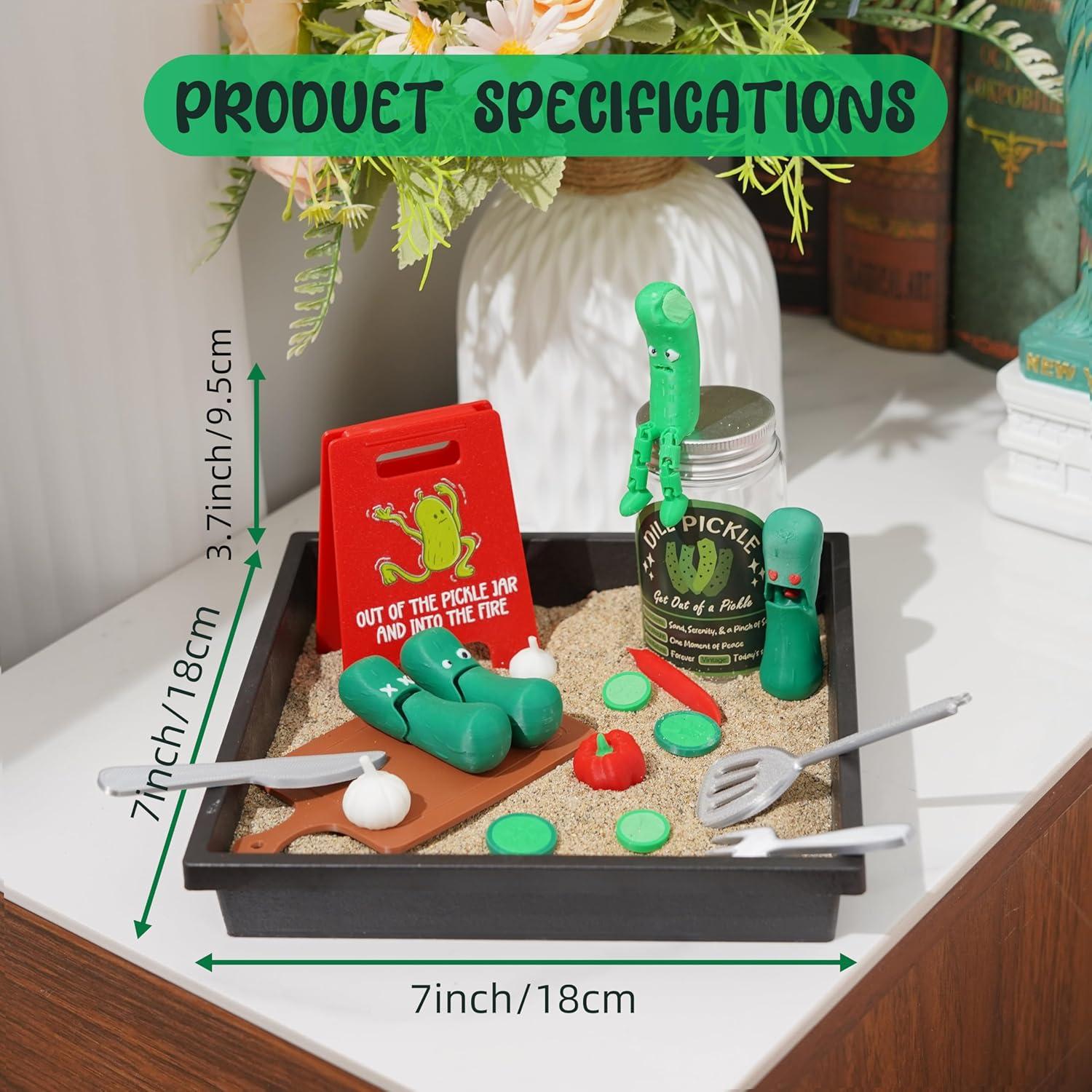 Jardín Zen Mini Pepinillo Tian Zhun con Arena para Escritorio