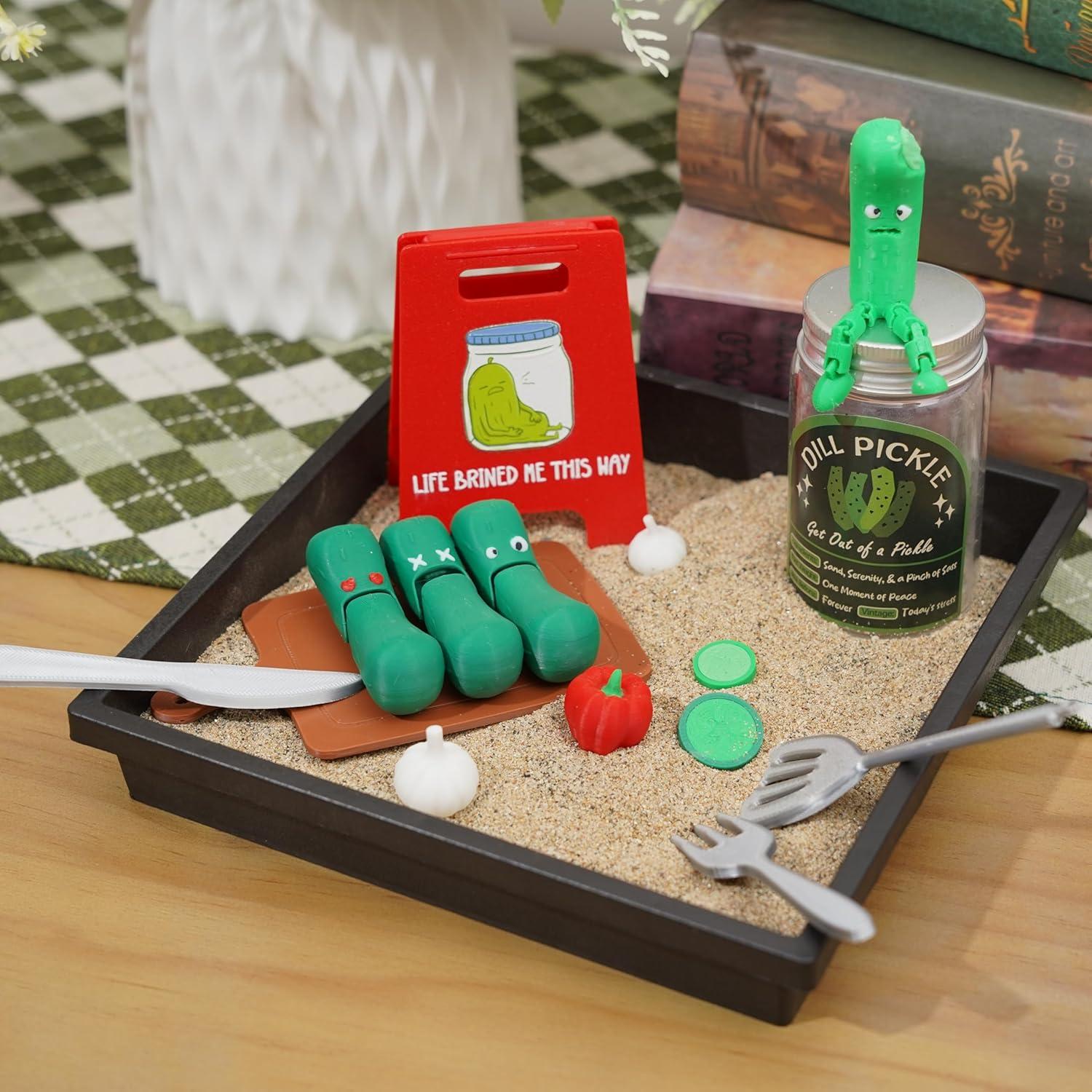 Jardín Zen Mini Pepinillo Tian Zhun con Arena para Escritorio