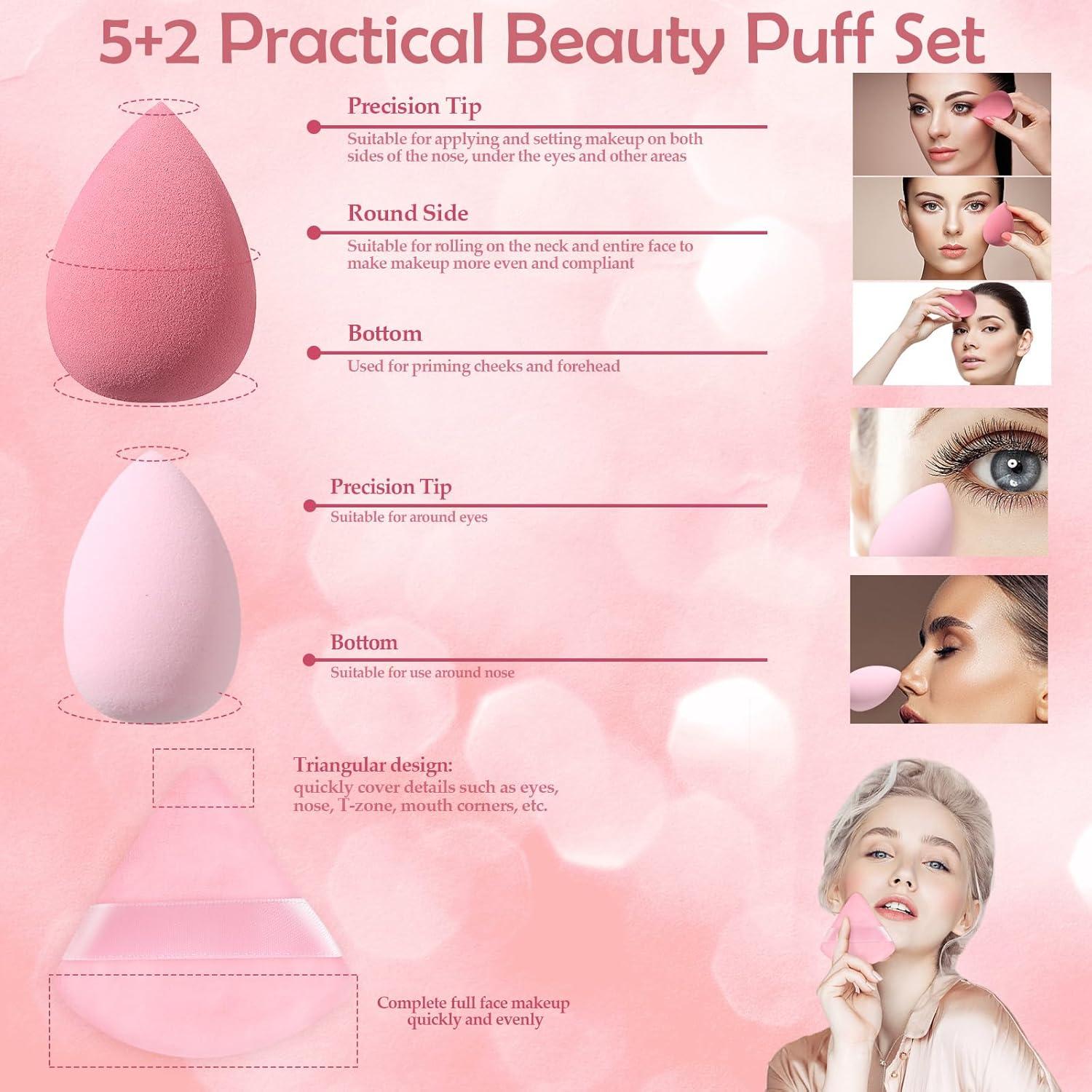 Juego de 14 Pinceles de Maquillaje Rosa con Estuche