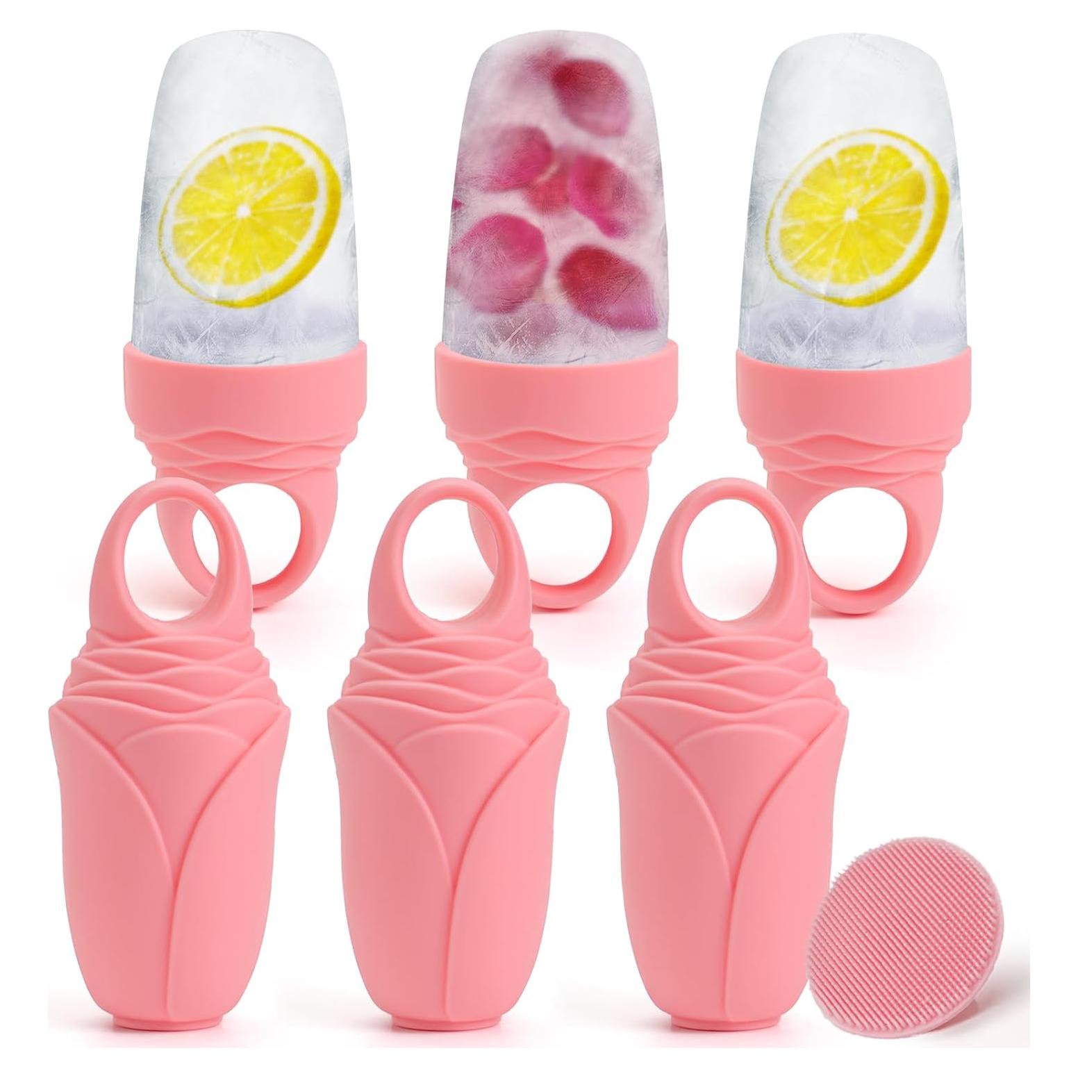 Molde de Silicona para Hielo Facial Mabnuby 3 Pcs Rosa