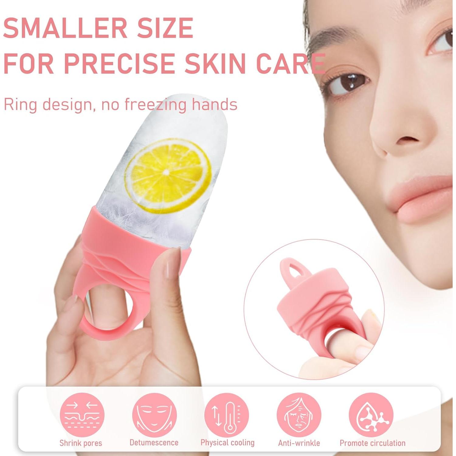 Molde de Silicona para Hielo Facial Mabnuby 3 Pcs Rosa