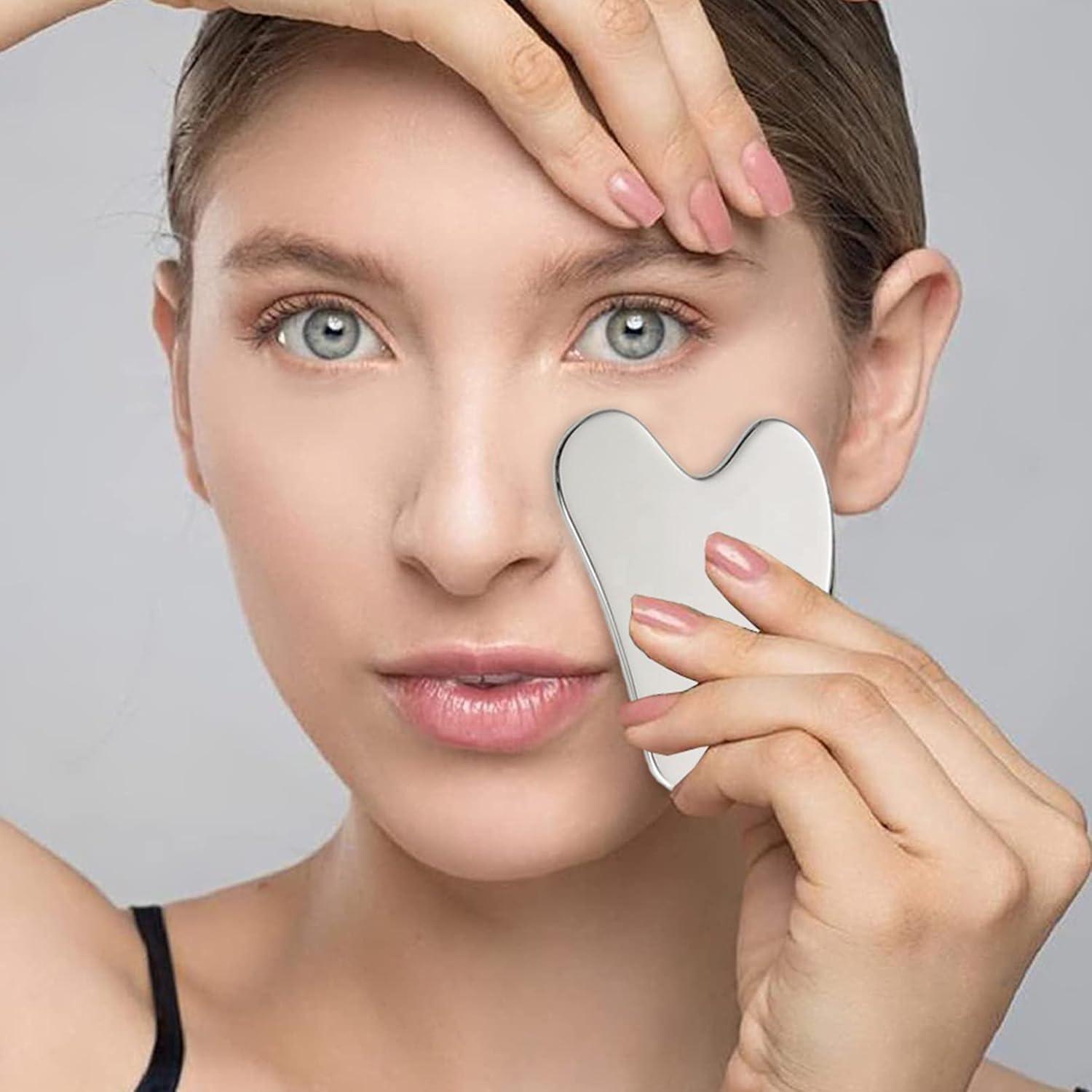 Rodillo Facial y Gua Sha CUTELIILI Acero Inoxidable 304