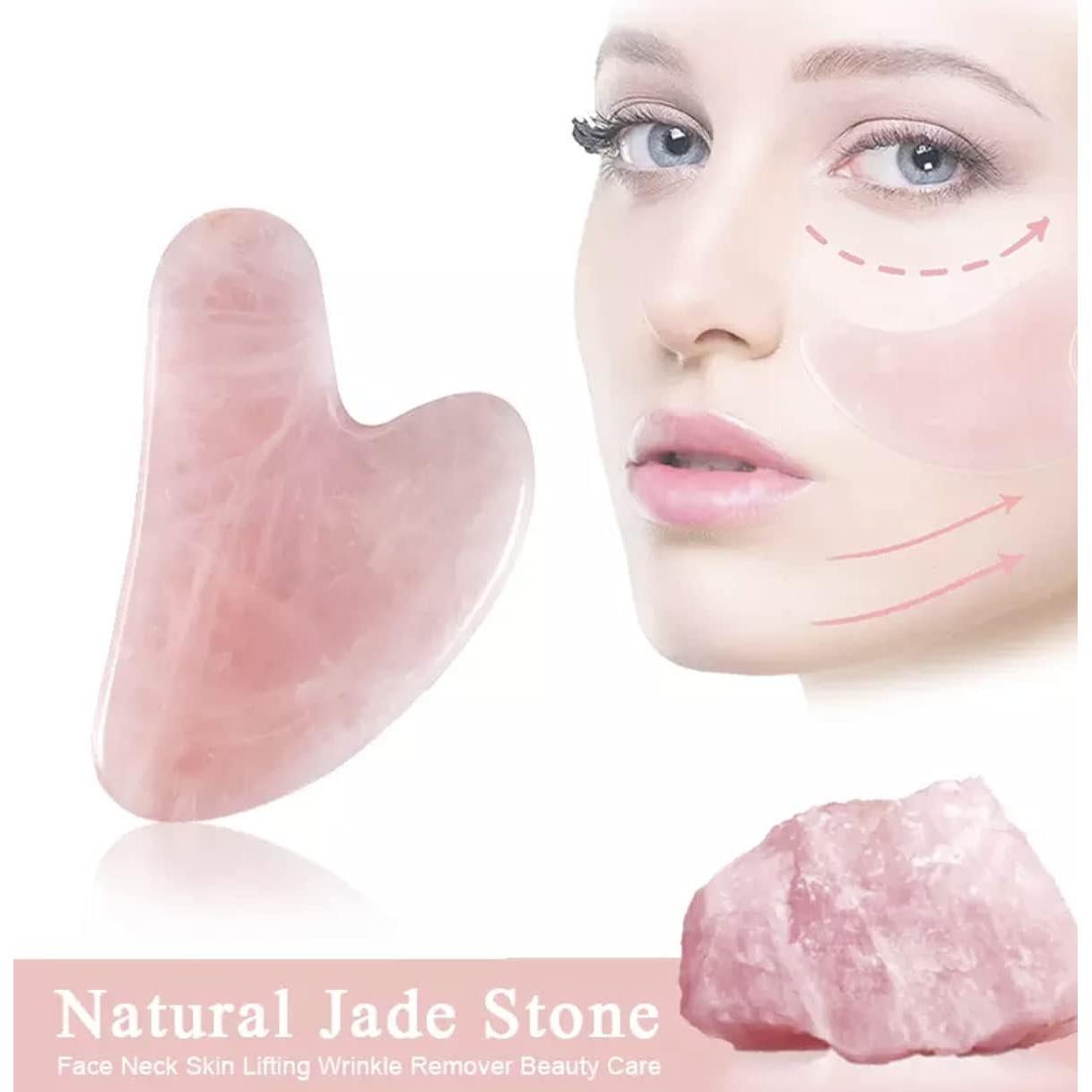 Rodillo Facial Jade Gua Sha June Berry - Cuarzo Rosa