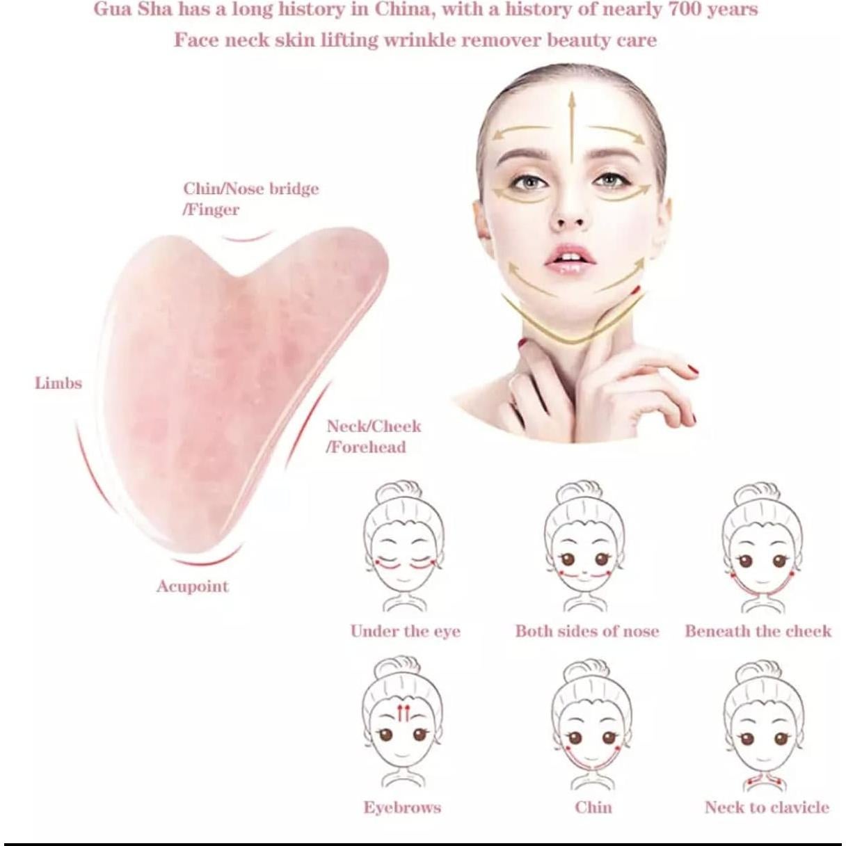 Rodillo Facial Jade Gua Sha June Berry - Cuarzo Rosa