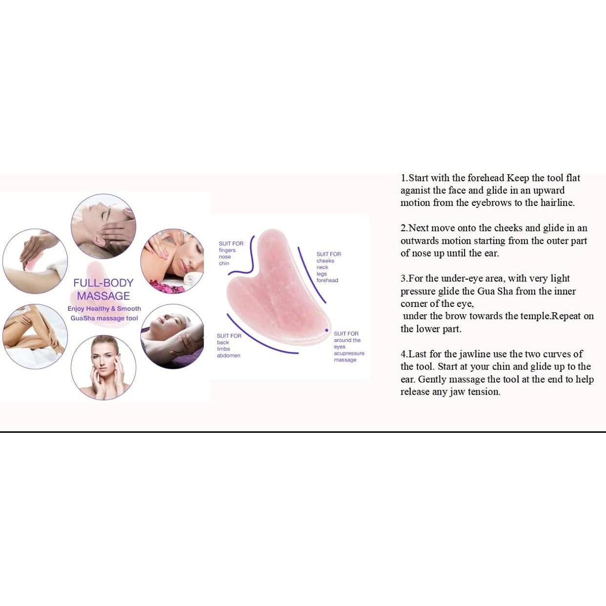 Rodillo Facial Jade Gua Sha June Berry - Cuarzo Rosa