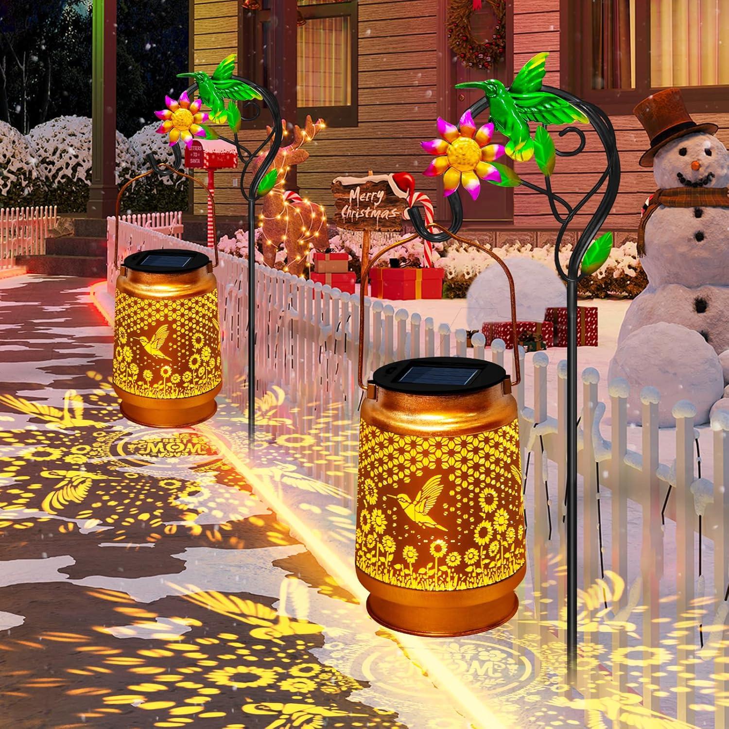 Faroles Solares EDOF Colibrí y Girasol para Jardín 12.7cm