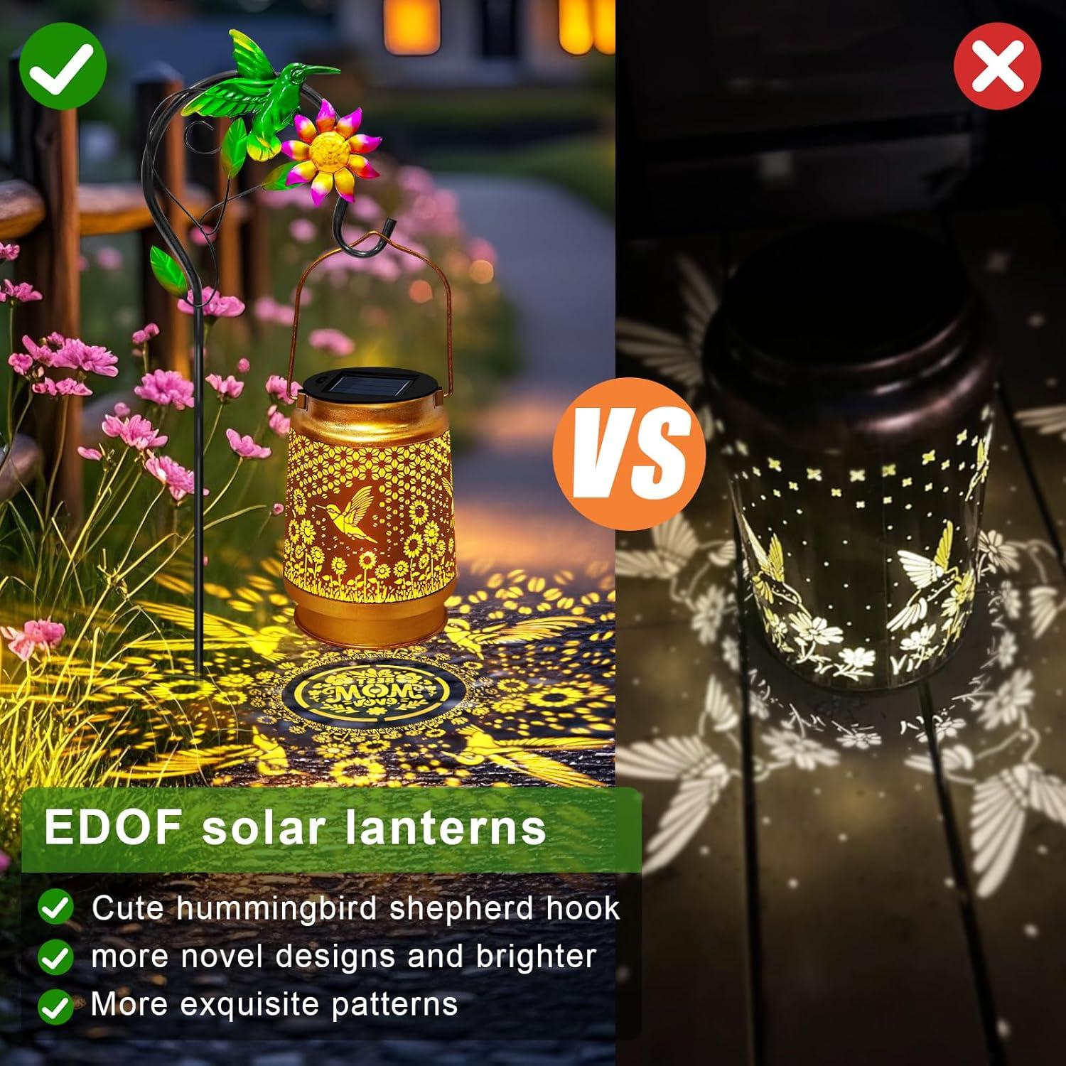 Faroles Solares EDOF Colibrí y Girasol para Jardín 12.7cm