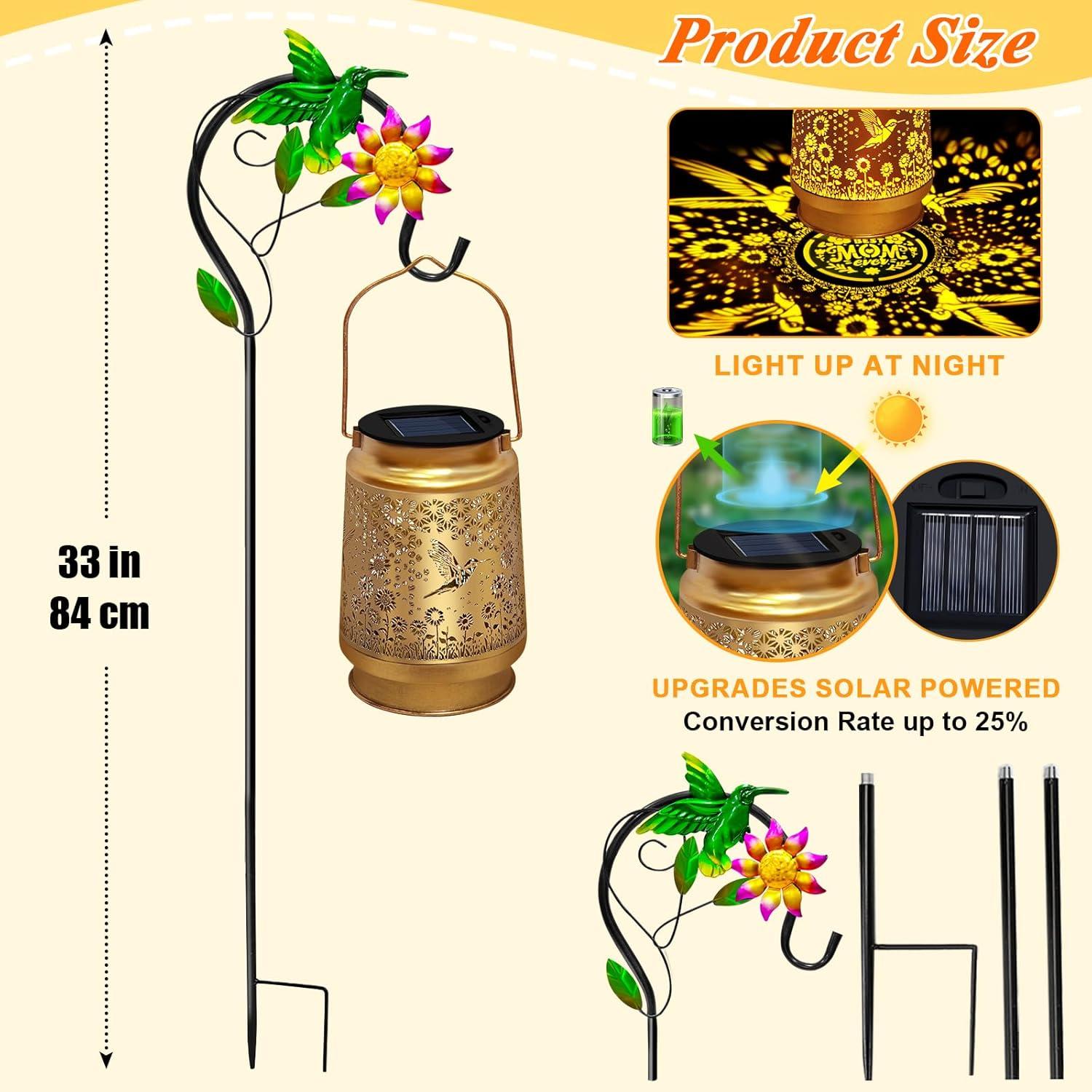 Faroles Solares EDOF Colibrí y Girasol para Jardín 12.7cm