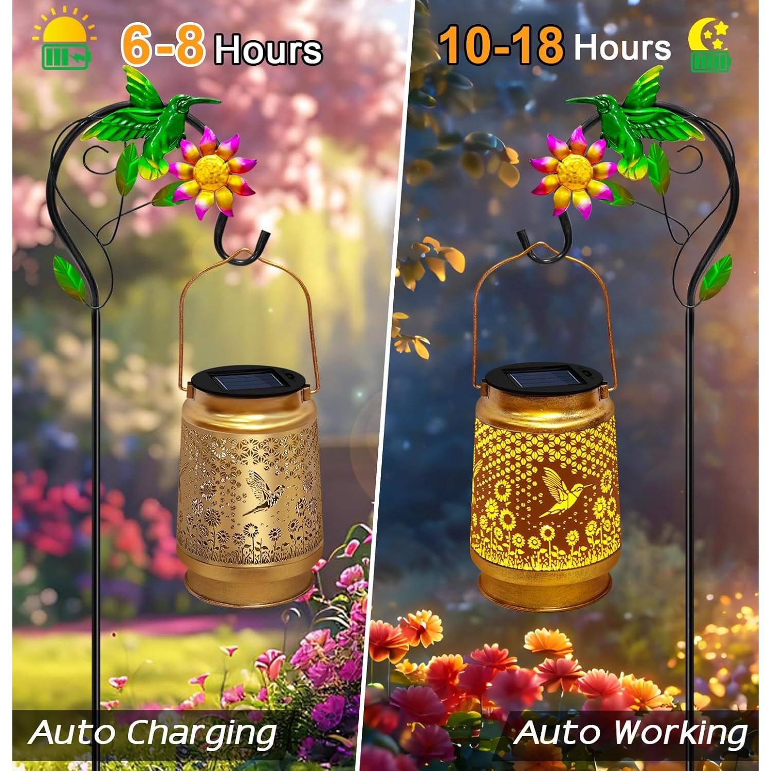 Faroles Solares EDOF Colibrí y Girasol para Jardín 12.7cm