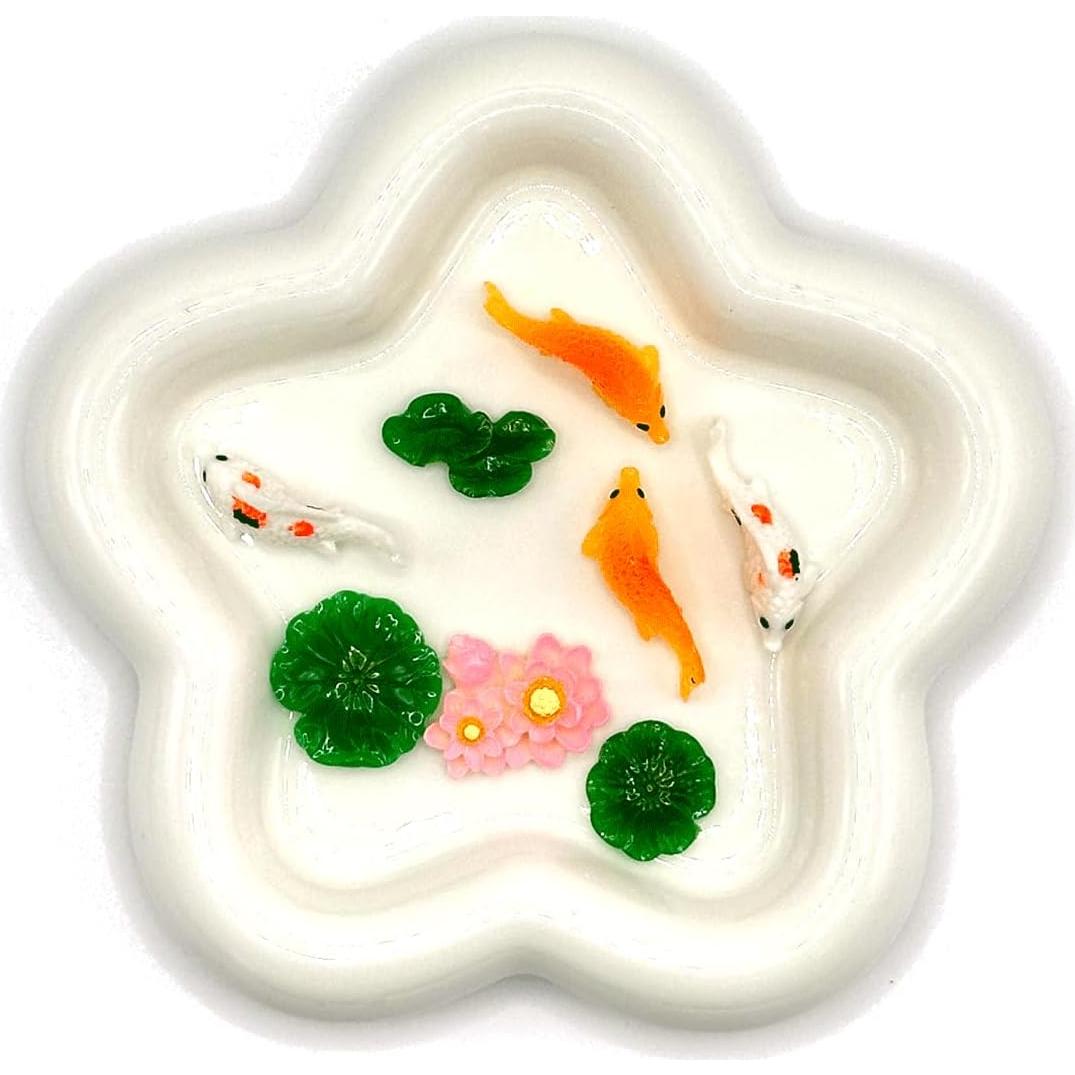 30 Piezas Miniaturas de Loto y Koi de Resina para Jardín