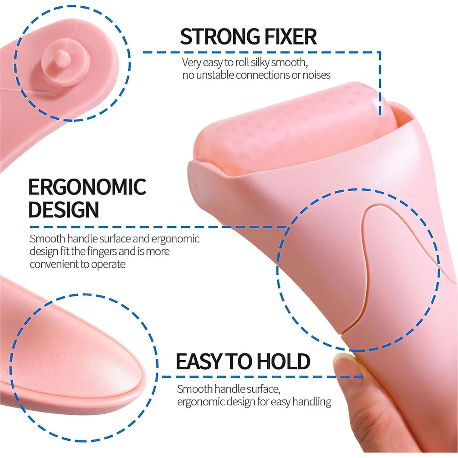 Rodillo de Hielo Facial Ylapagne Rosa para Cuidado de Piel