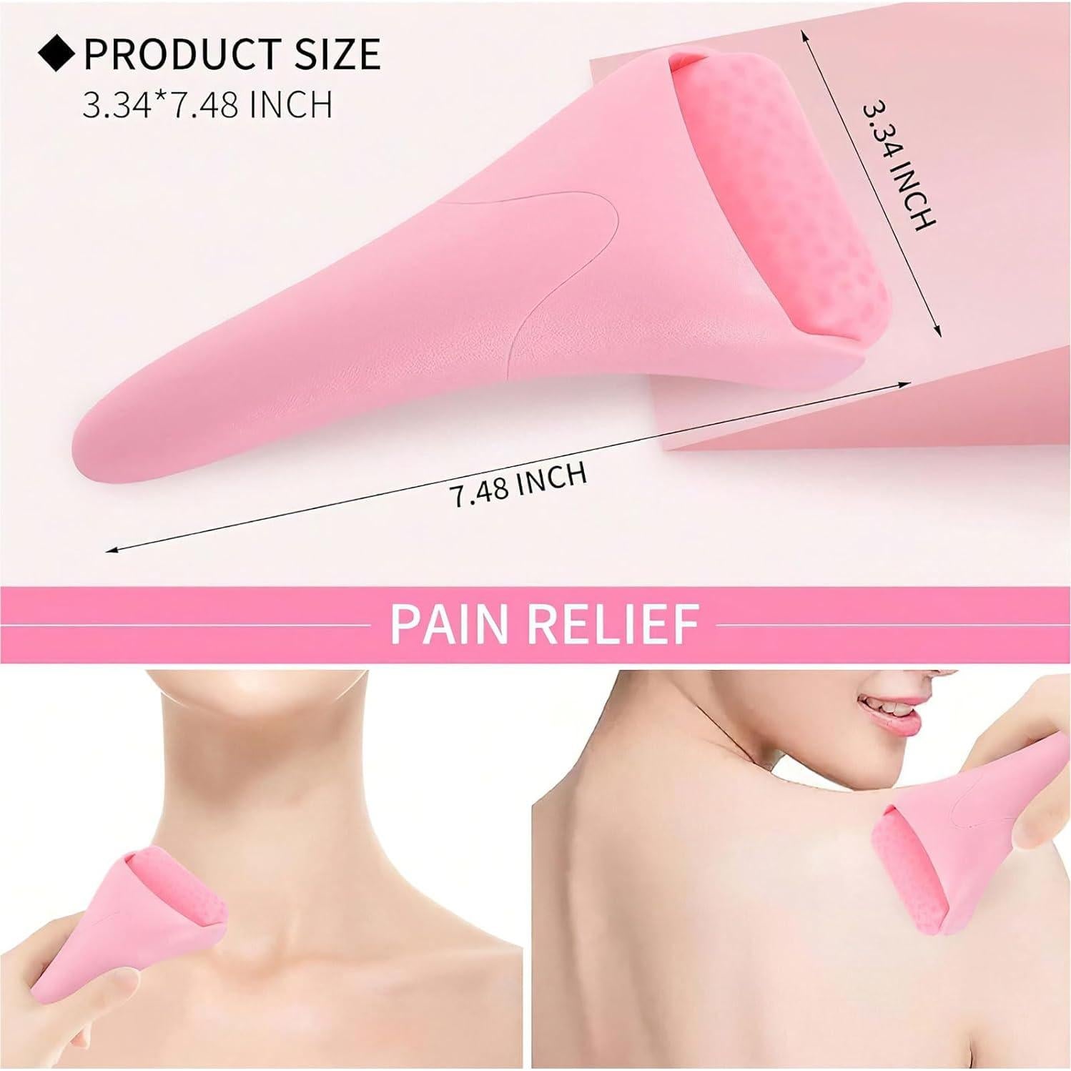 Rodillo de Hielo Facial Ylapagne Rosa para Cuidado de Piel