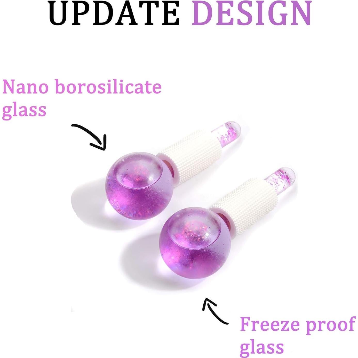 Rodillo Facial de Hielo CIBLUTY 2PCS Masaje Frío Púrpura