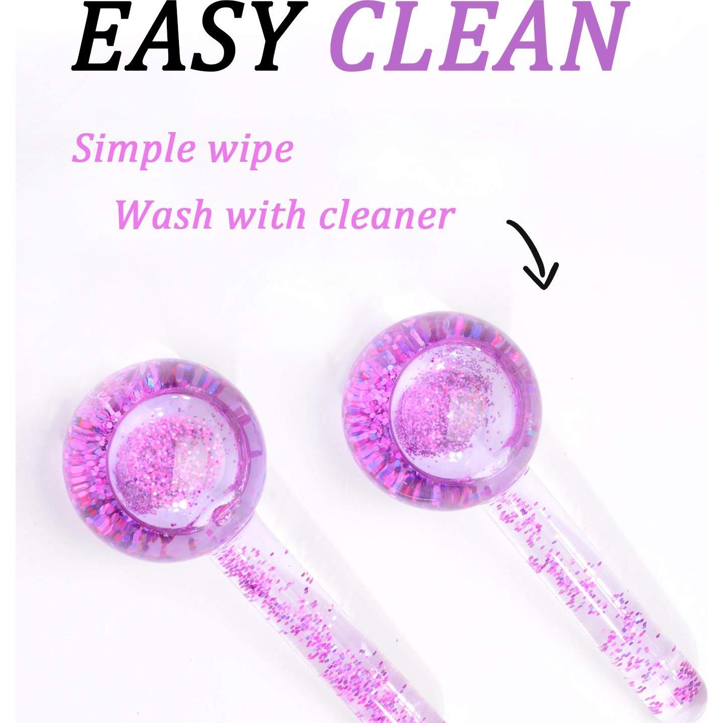 Rodillo Facial de Hielo CIBLUTY 2PCS Masaje Frío Púrpura