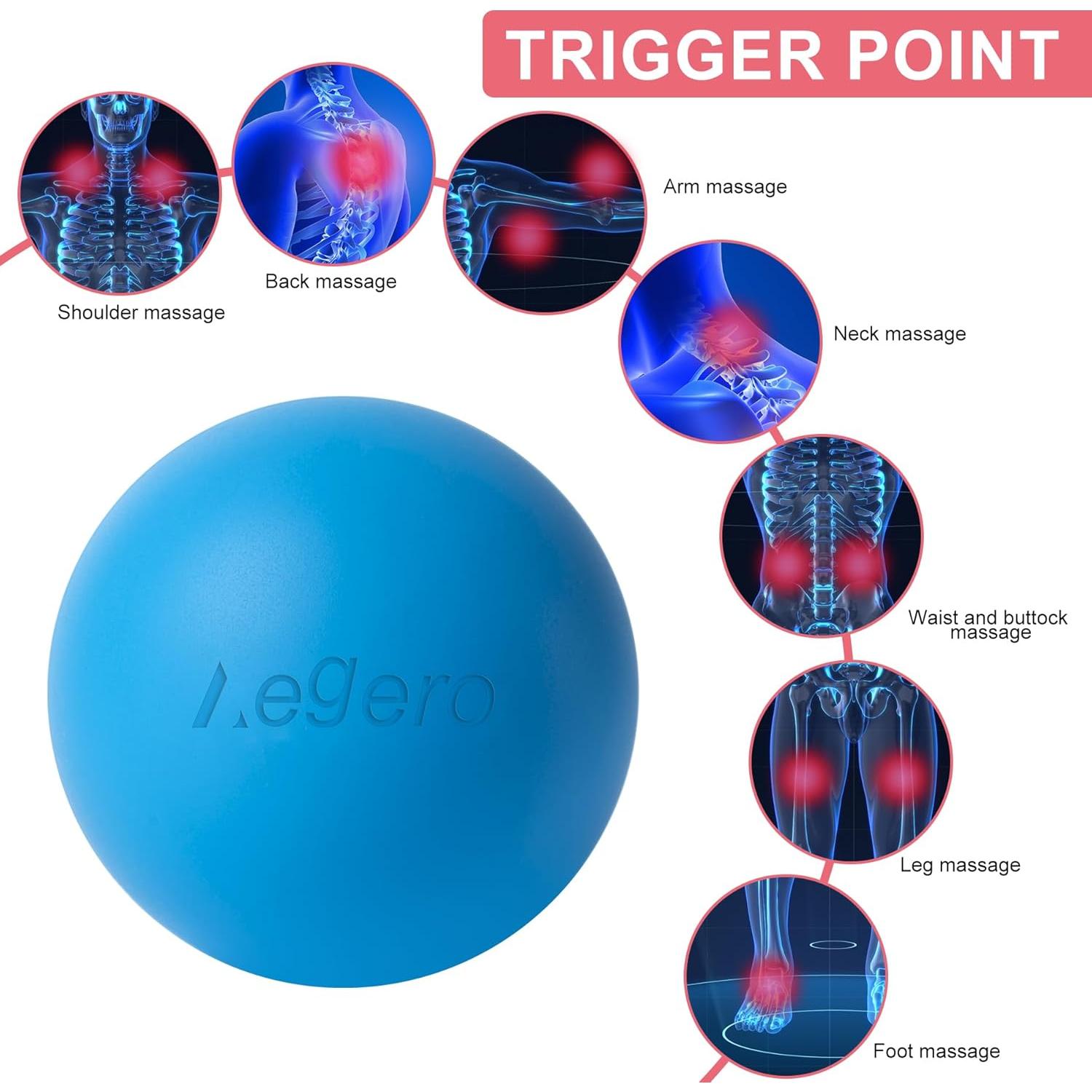Pelotas de Masaje Aegero 6,35 cm 2Pack Azul y Púrpura