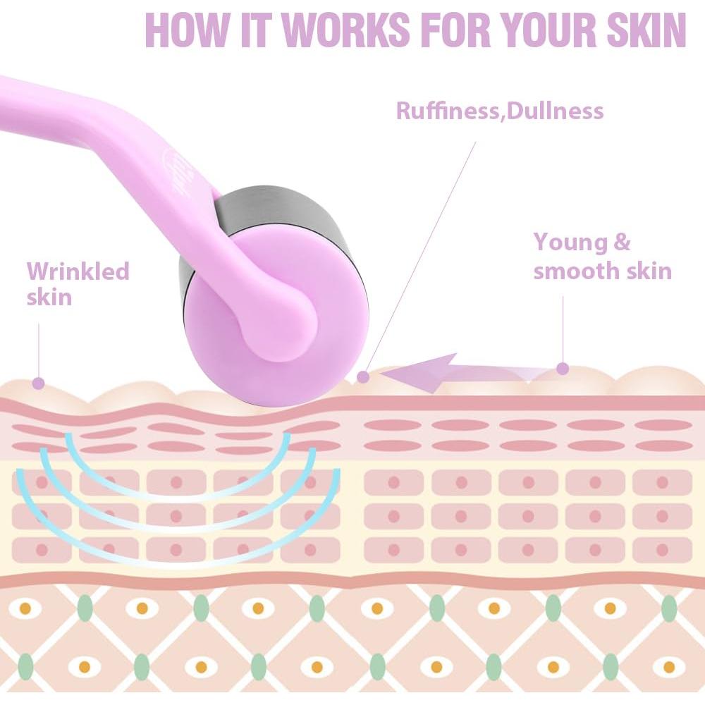 Rodillo de Hielo Hilph Facial Acero Inoxidable 16 cm Púrpura