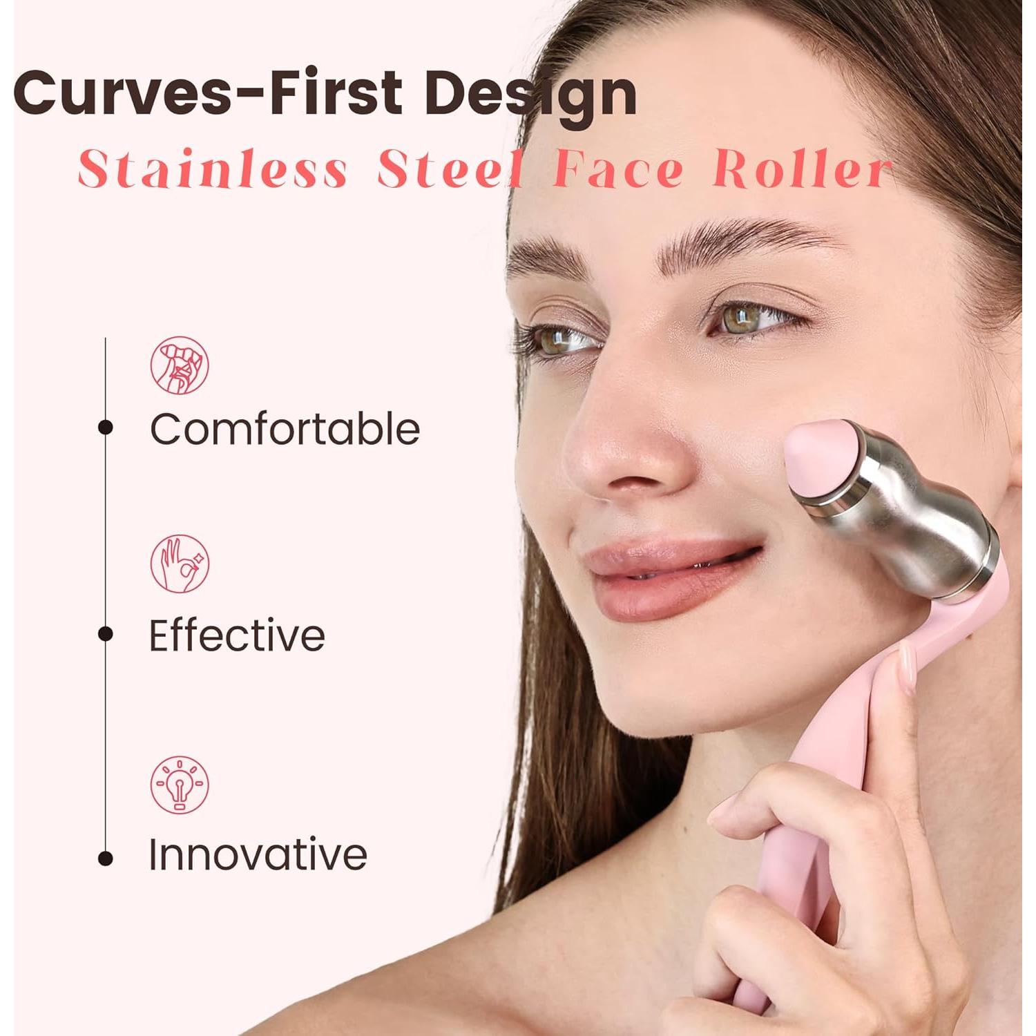 Rodillo Facial Rena Chris Acero Inoxidable - Masajeador Antihinchazón