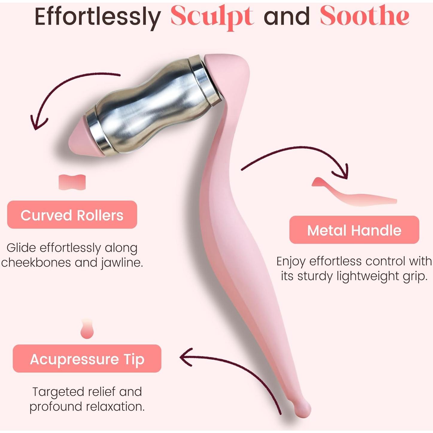 Rodillo Facial Rena Chris Acero Inoxidable - Masajeador Antihinchazón