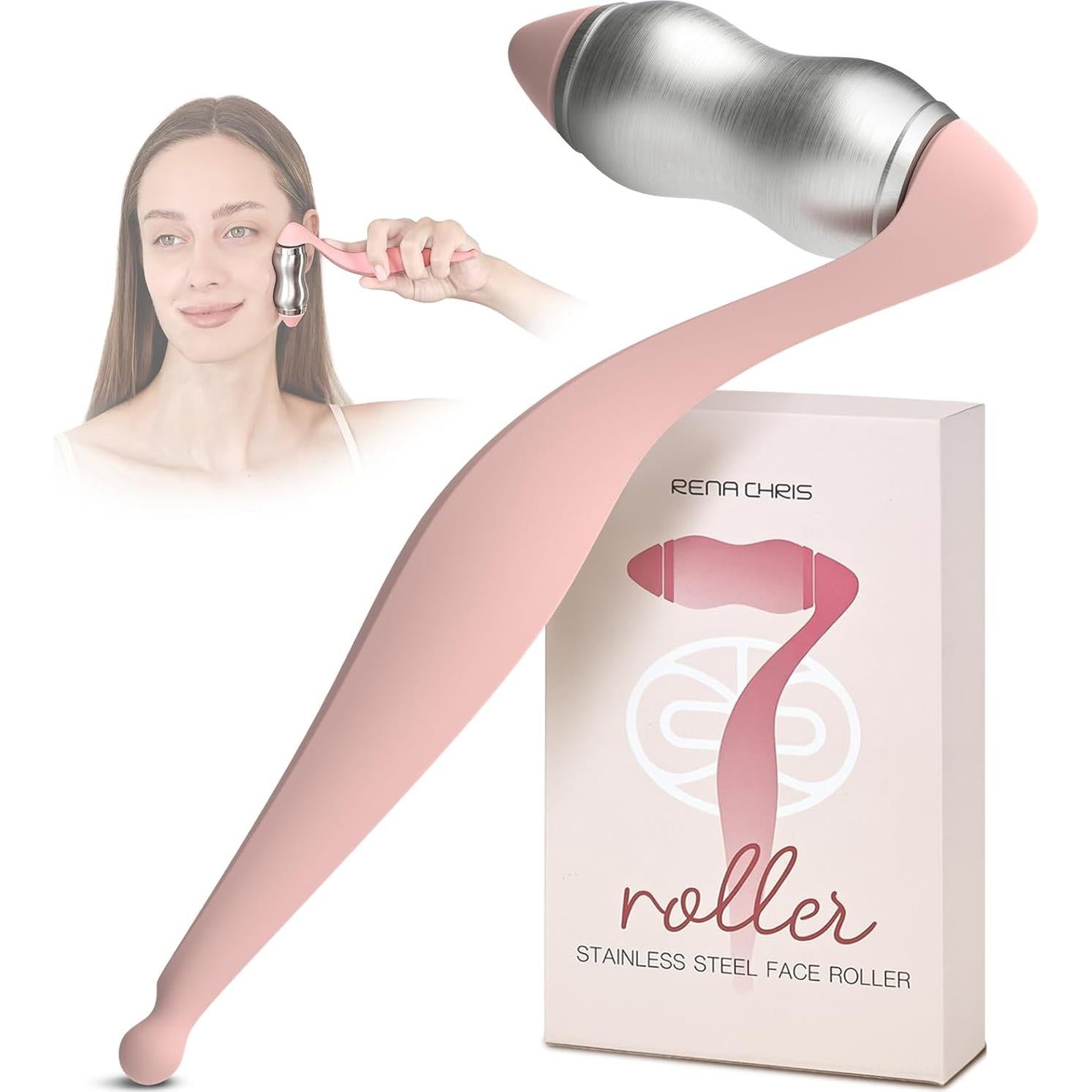 Rodillo Facial Rena Chris Acero Inoxidable - Masajeador Antihinchazón