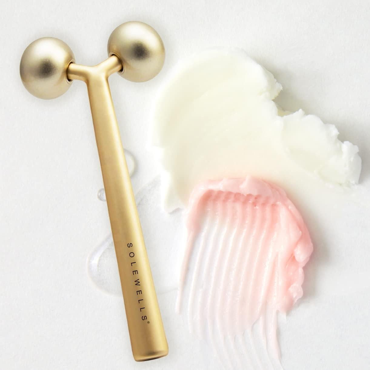 Rodillo Masajeador Facial Metal Frío Solewells 14x6.2cm