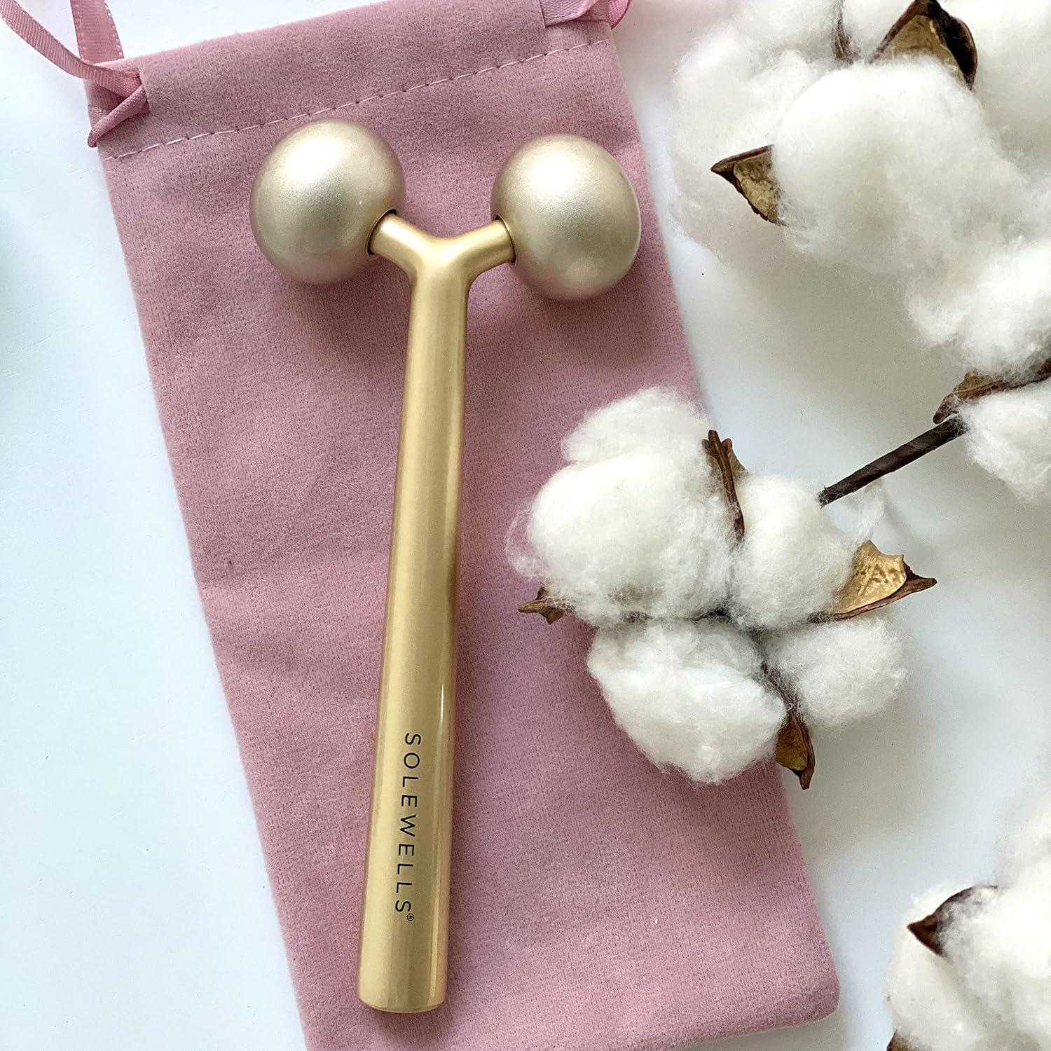 Rodillo Masajeador Facial Metal Frío Solewells 14x6.2cm