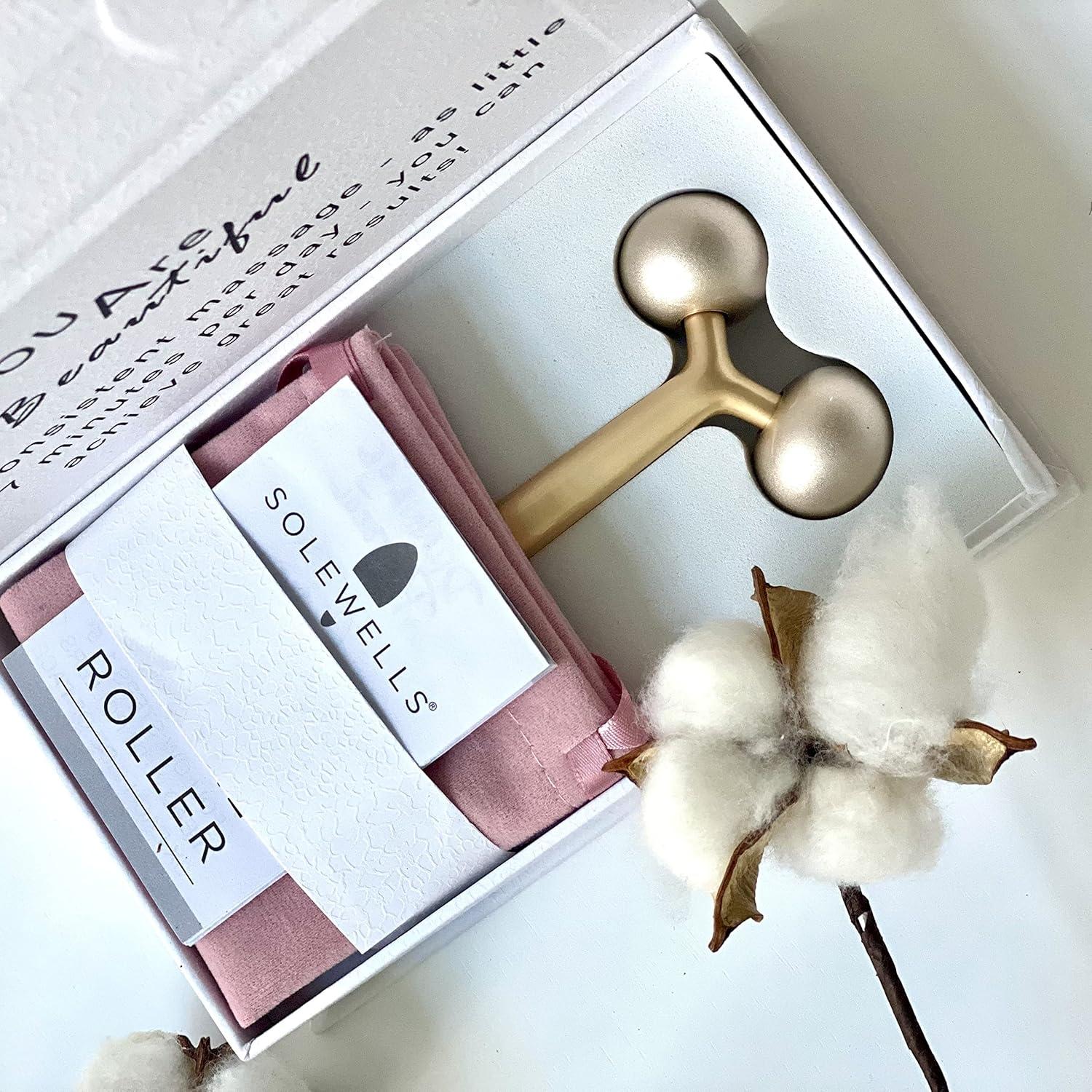 Rodillo Masajeador Facial Metal Frío Solewells 14x6.2cm