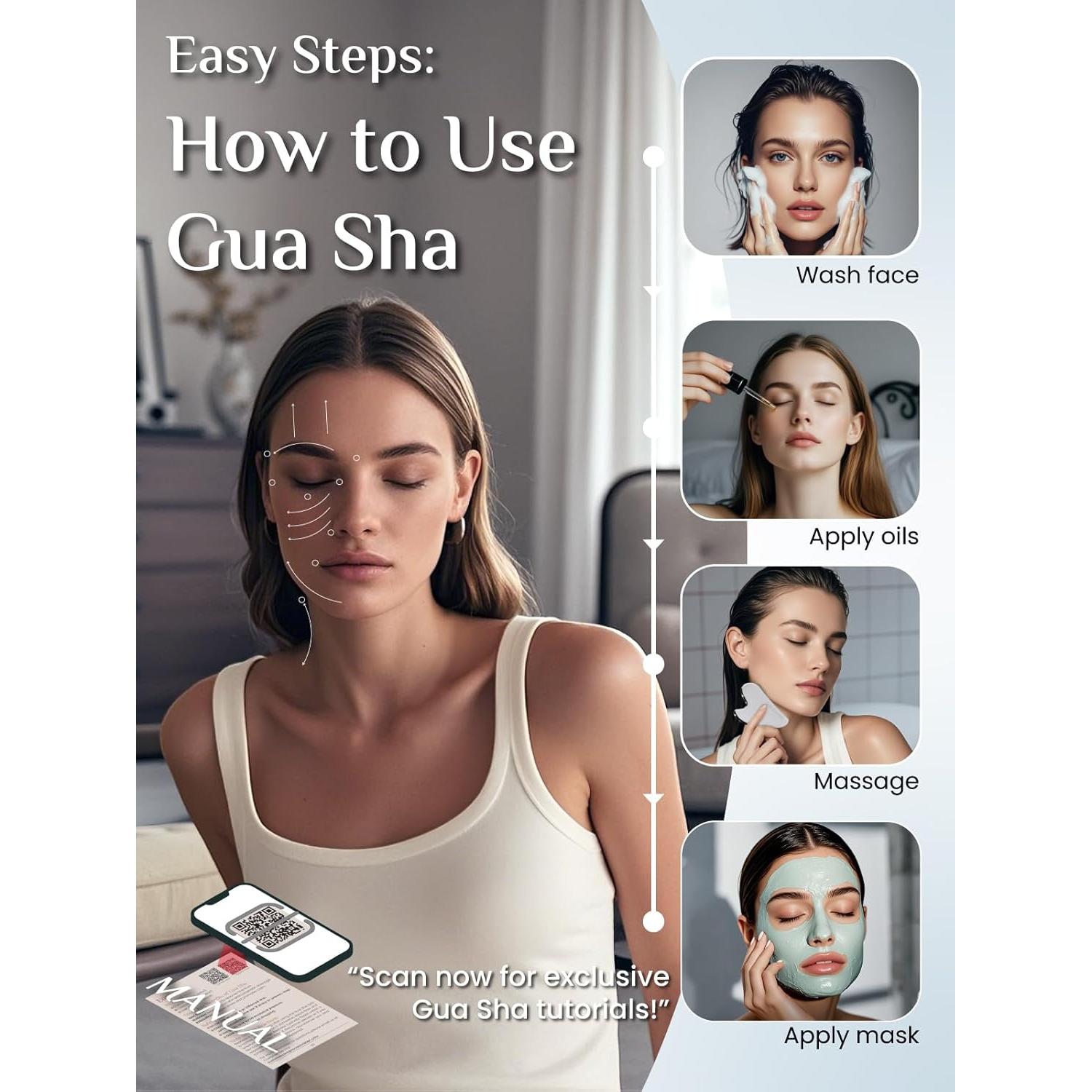 Herramienta Gua Sha Facial Rena Chris Acero Inoxidable Plata