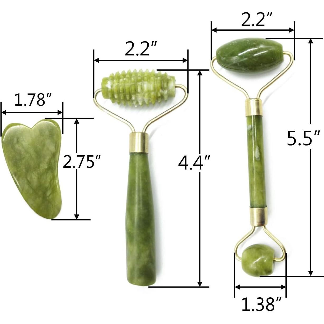 Kit de Masaje Facial TIHOOD 6 Piezas con Rodillo de Jade