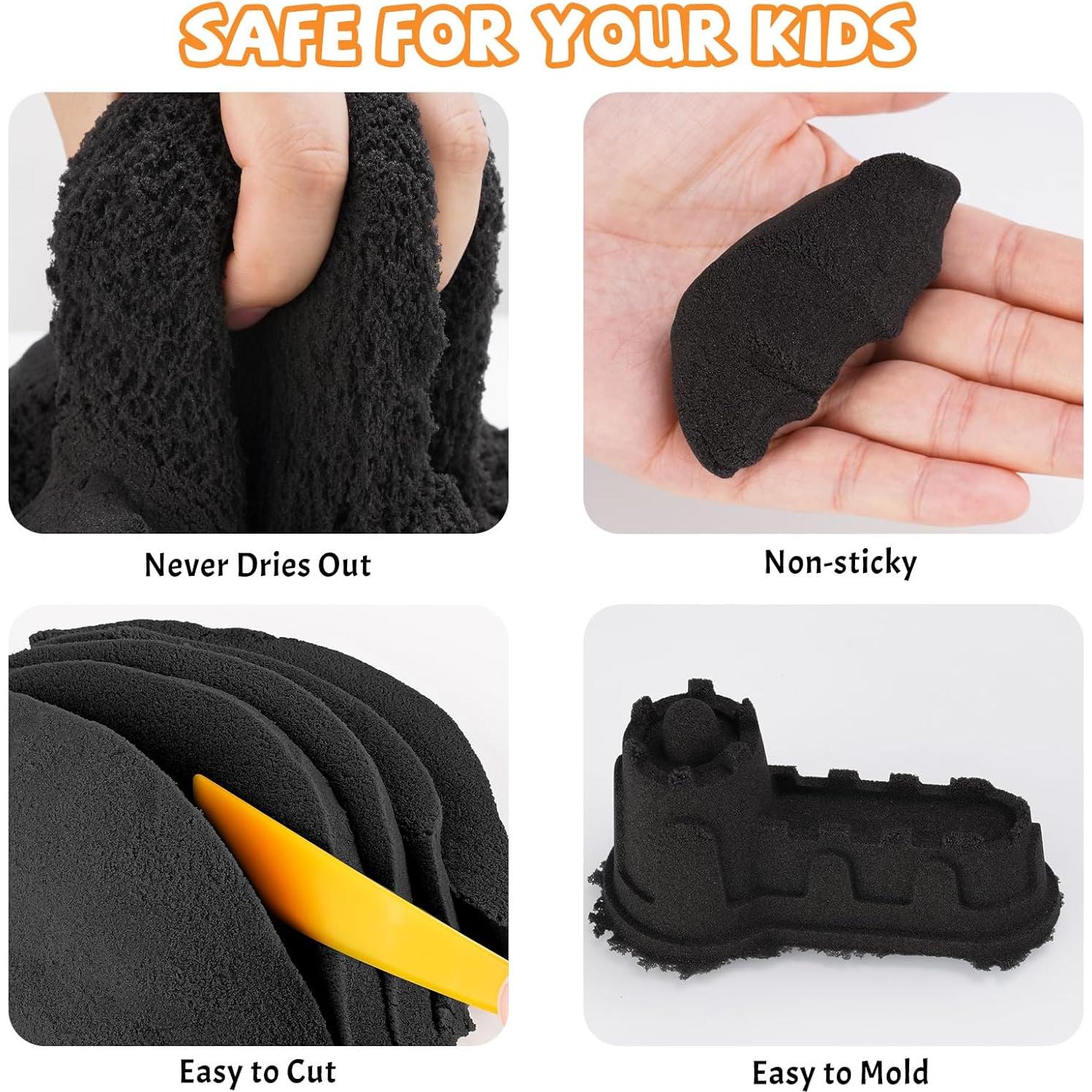 Arena Moldeable NiToy 1kg Negra - Diversión Sensorial para Niños