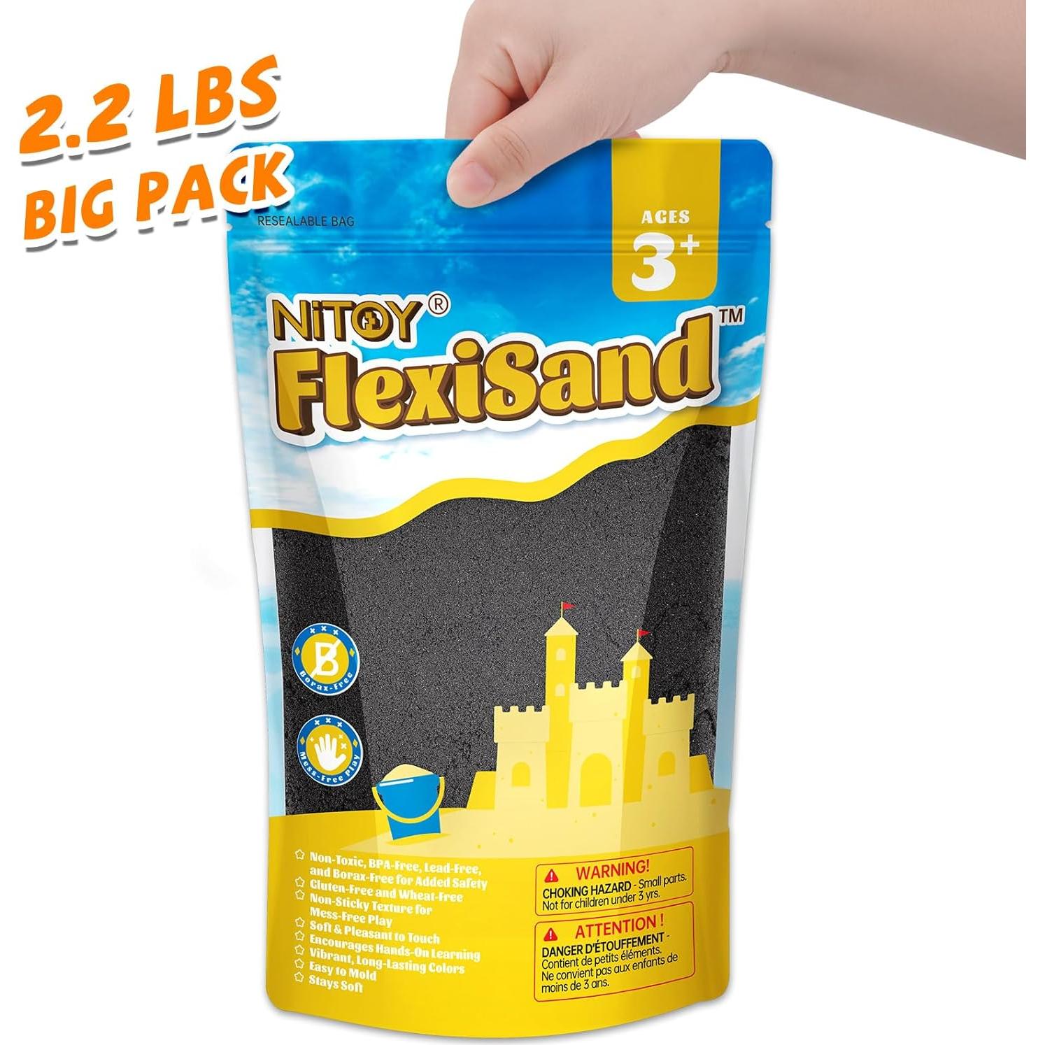 Arena Moldeable NiToy 1kg Negra - Diversión Sensorial para Niños