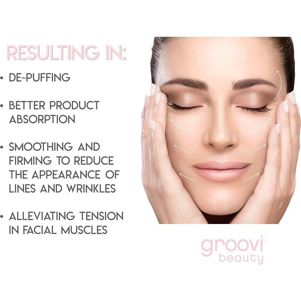 Rodillo Facial de Masaje Groovi Beauty con 30 Piedras de Germanio