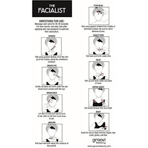 Rodillo Facial de Masaje Groovi Beauty con 30 Piedras de Germanio