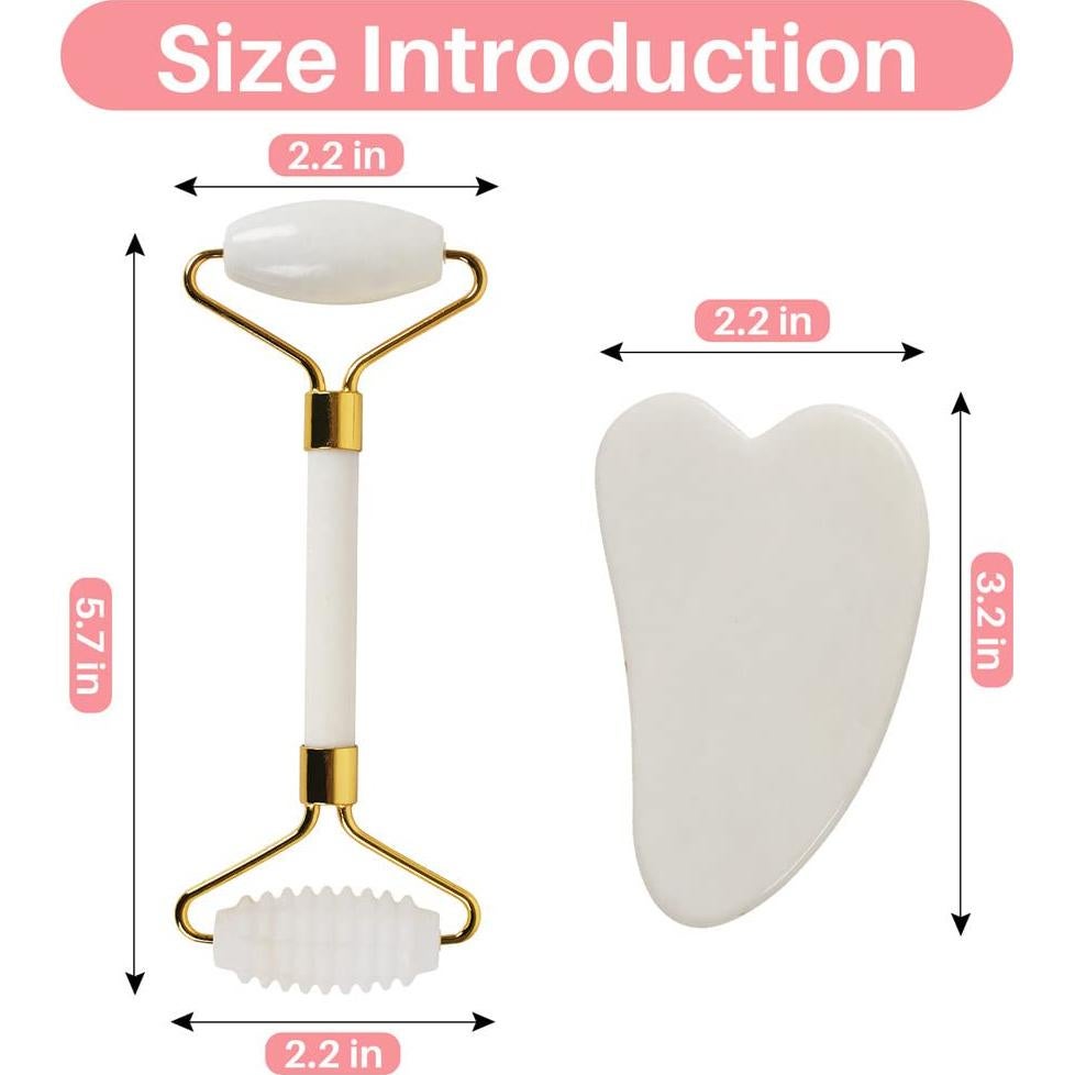 Rodillo de Jade Shenghang Facial y Gua Sha 14.3x6.3cm