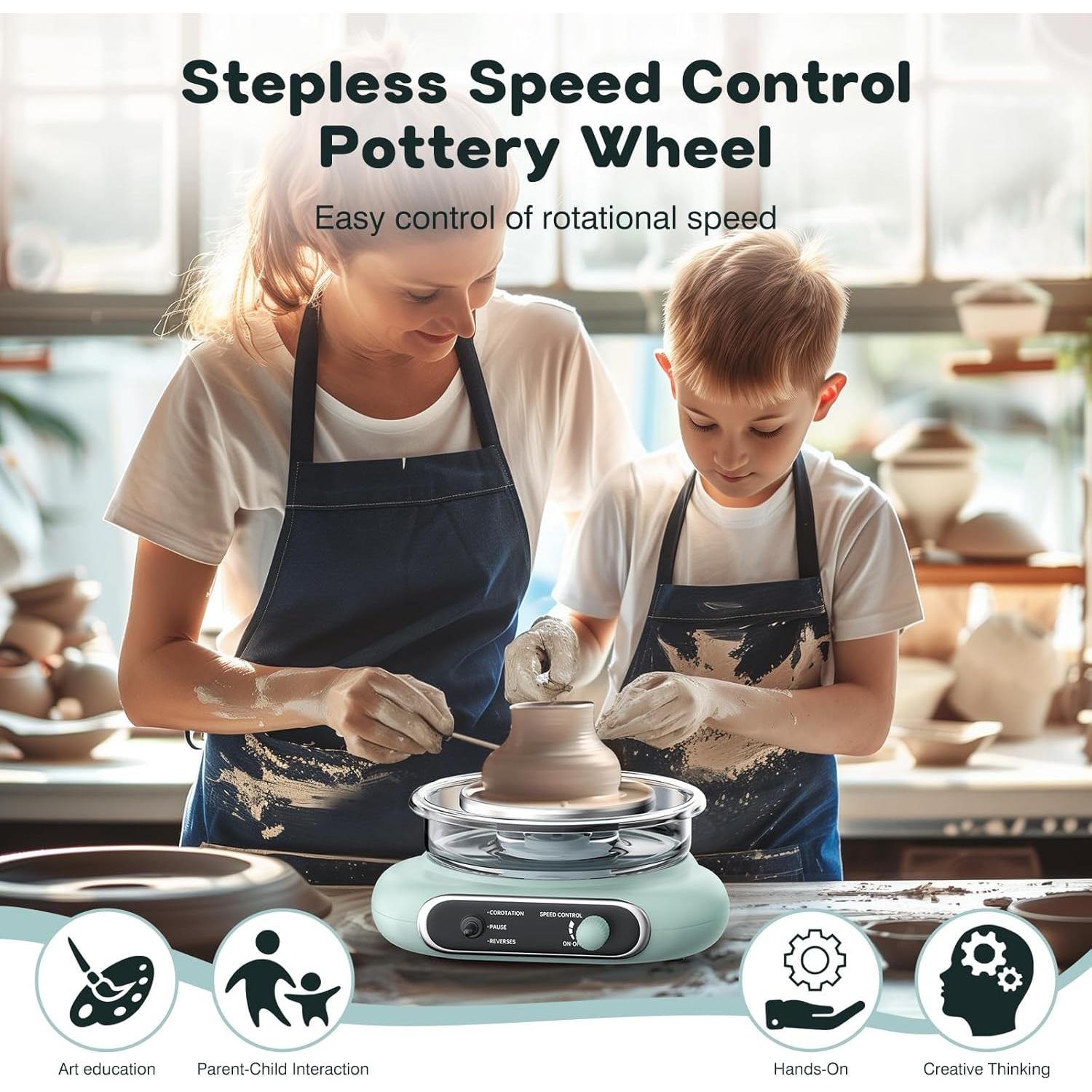 Kit de Alfarería Alldeer Mini - Rueda Eléctrica 11.94 cm