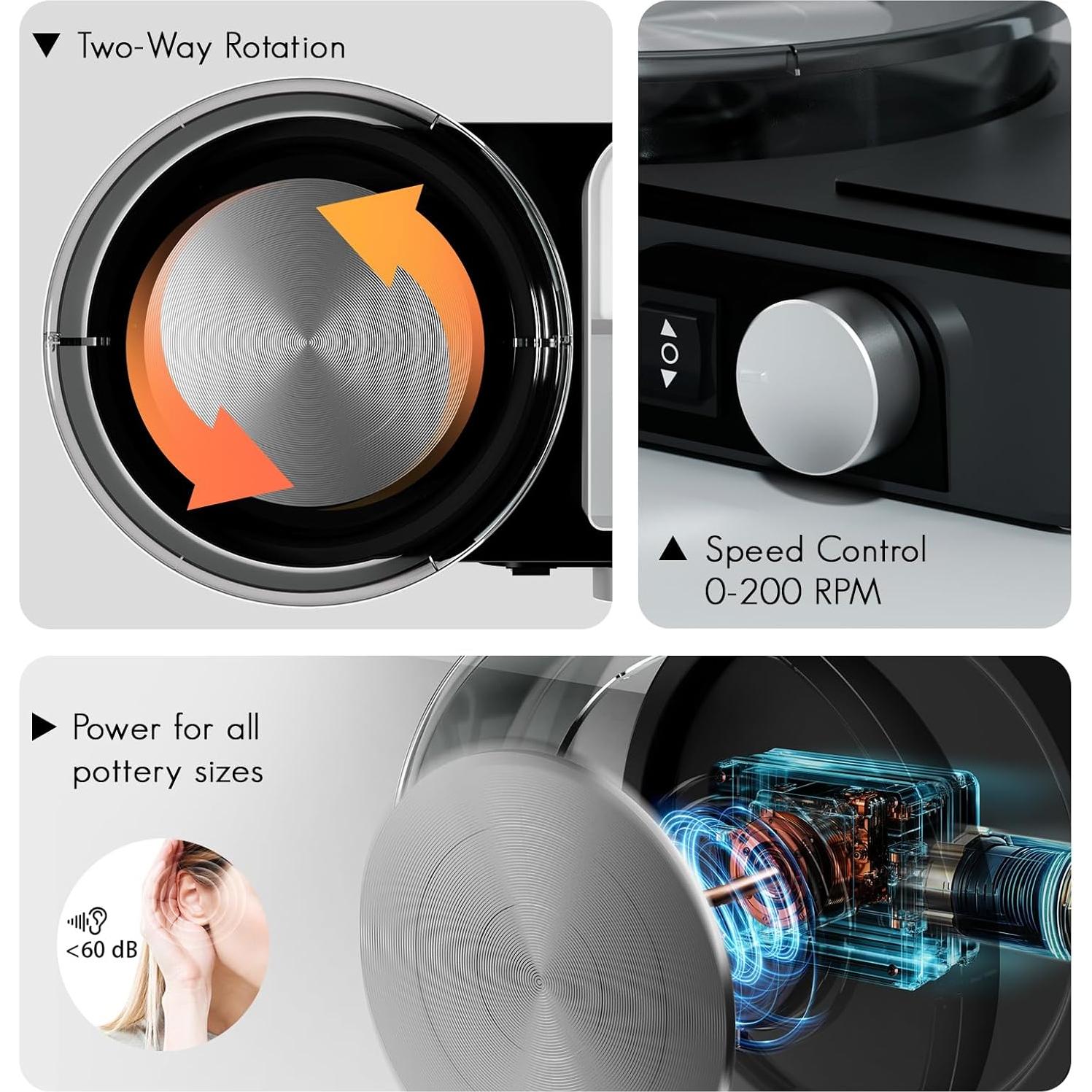 Torno de Alfarería Insnug Mini con 6" Plato y Kit Completo