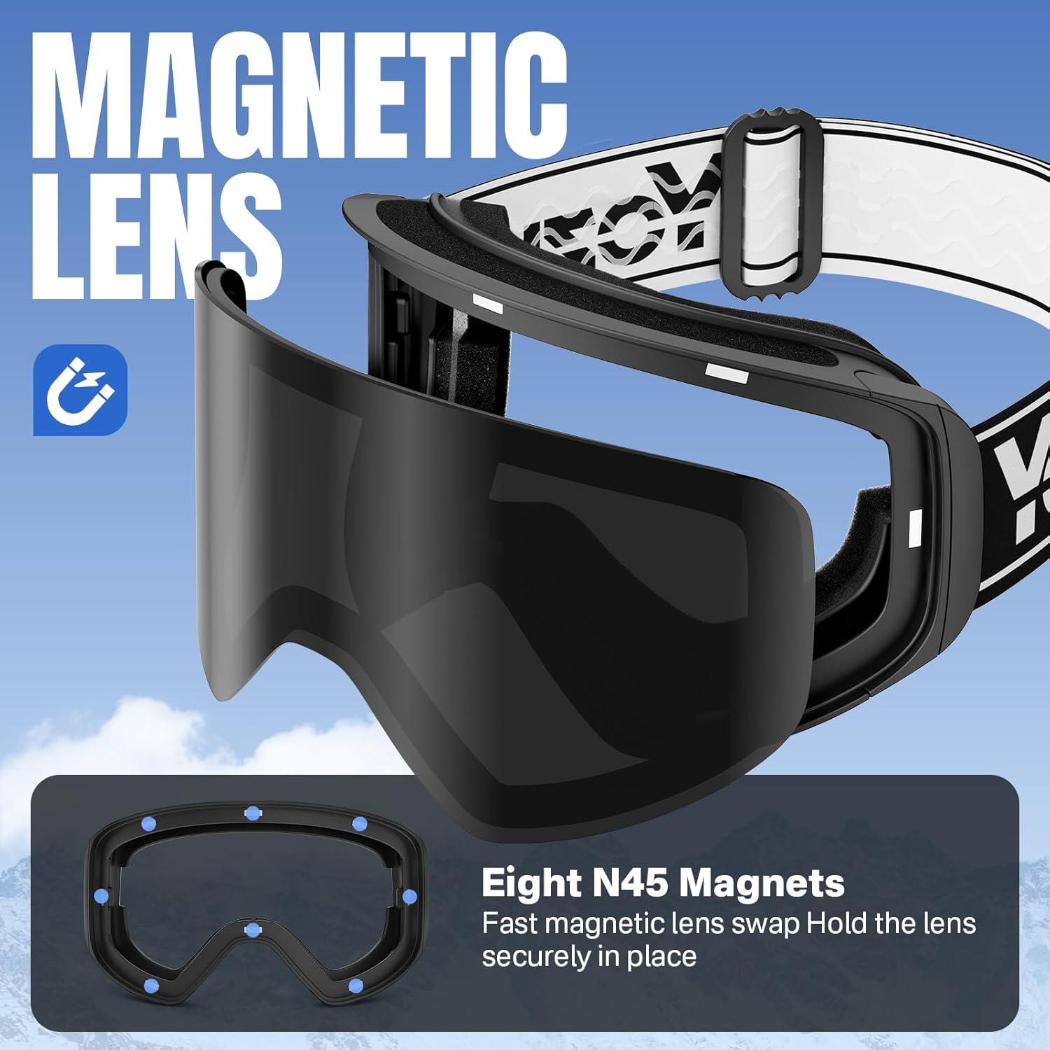 Gafas de Esquí YOZISS Yz-skigo Antivaho con Lentes Intercambiables