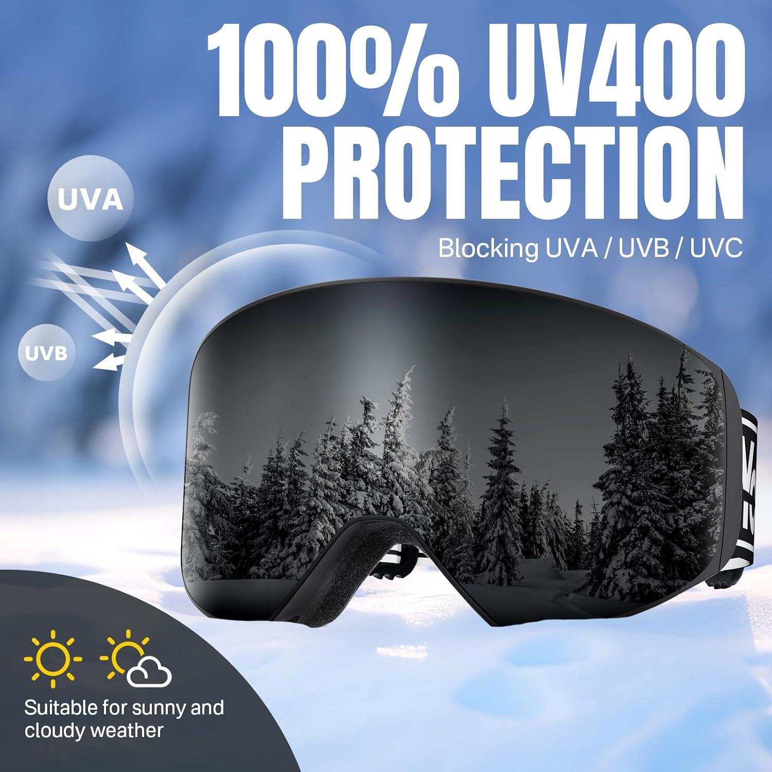 Gafas de Esquí YOZISS Yz-skigo Antivaho con Lentes Intercambiables