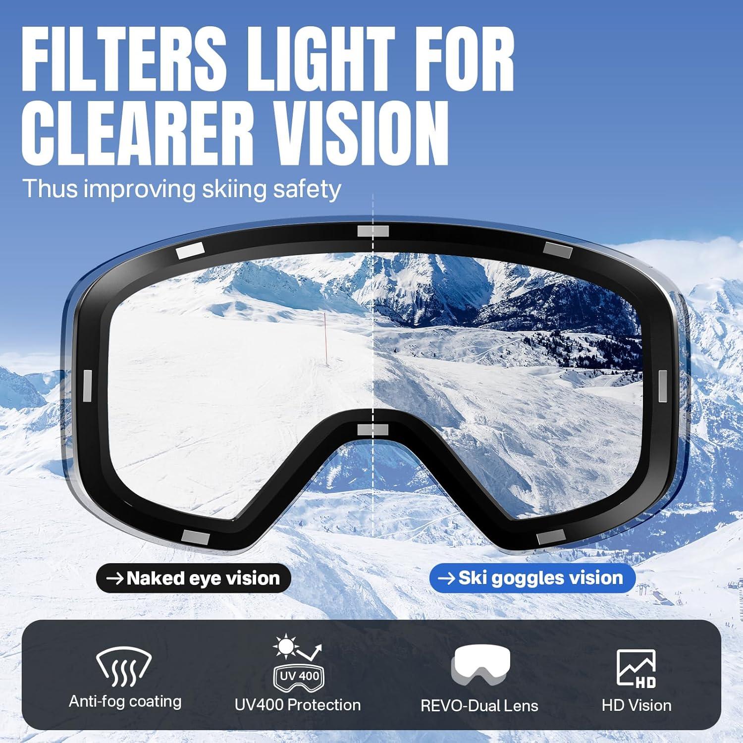 Gafas de Esquí YOZISS Yz-skigo Antivaho con Lentes Intercambiables